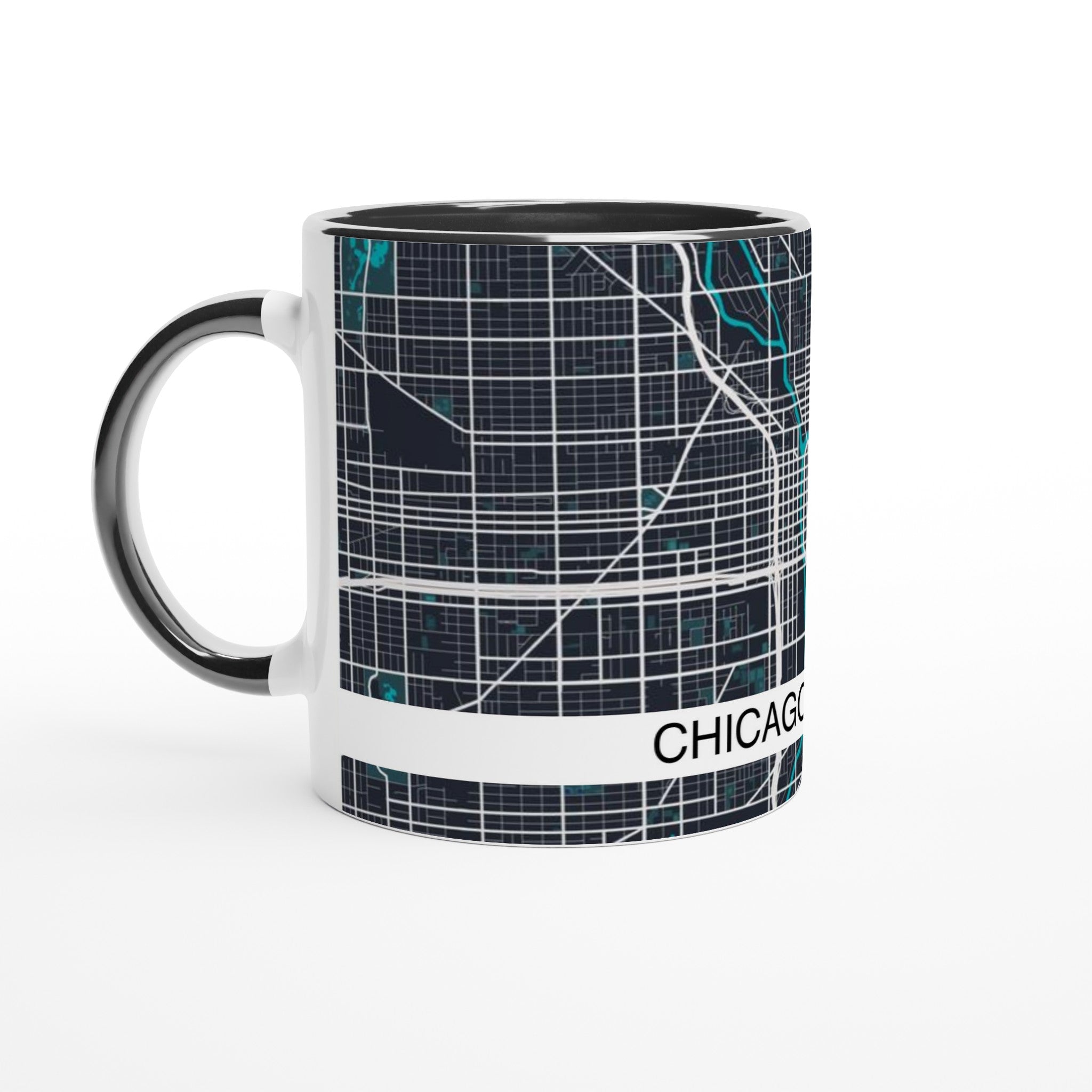 chicago modern city map mug 11oz