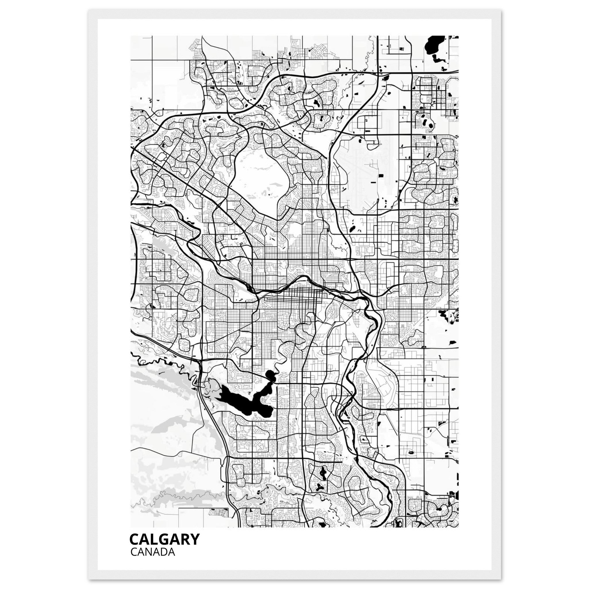 Calgary Canada City Map Poster | Custom Map Art Print - Ink And Atlas