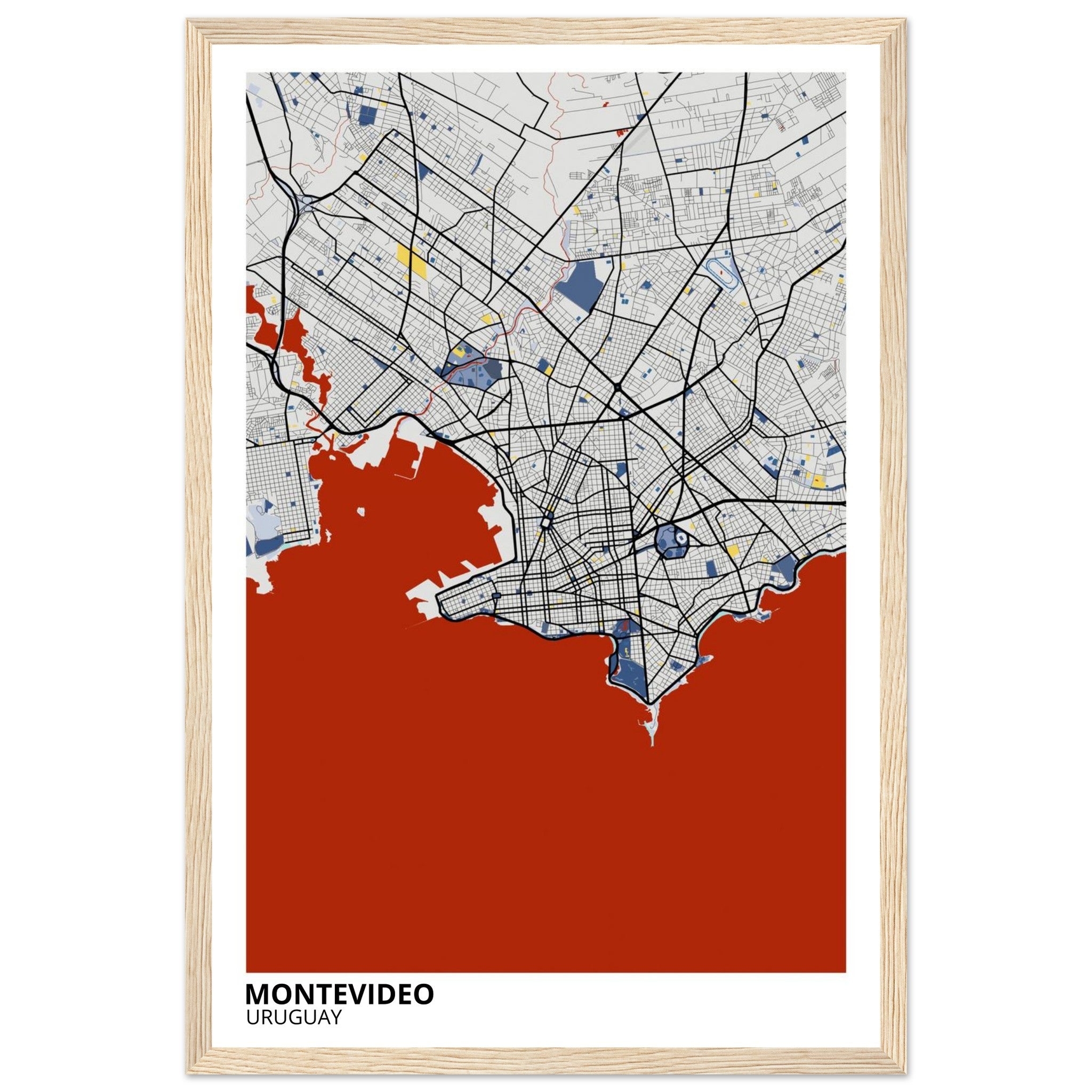 Montevideo Uruguay City Map Poster | Custom Map Art Print - Ink And Atlas