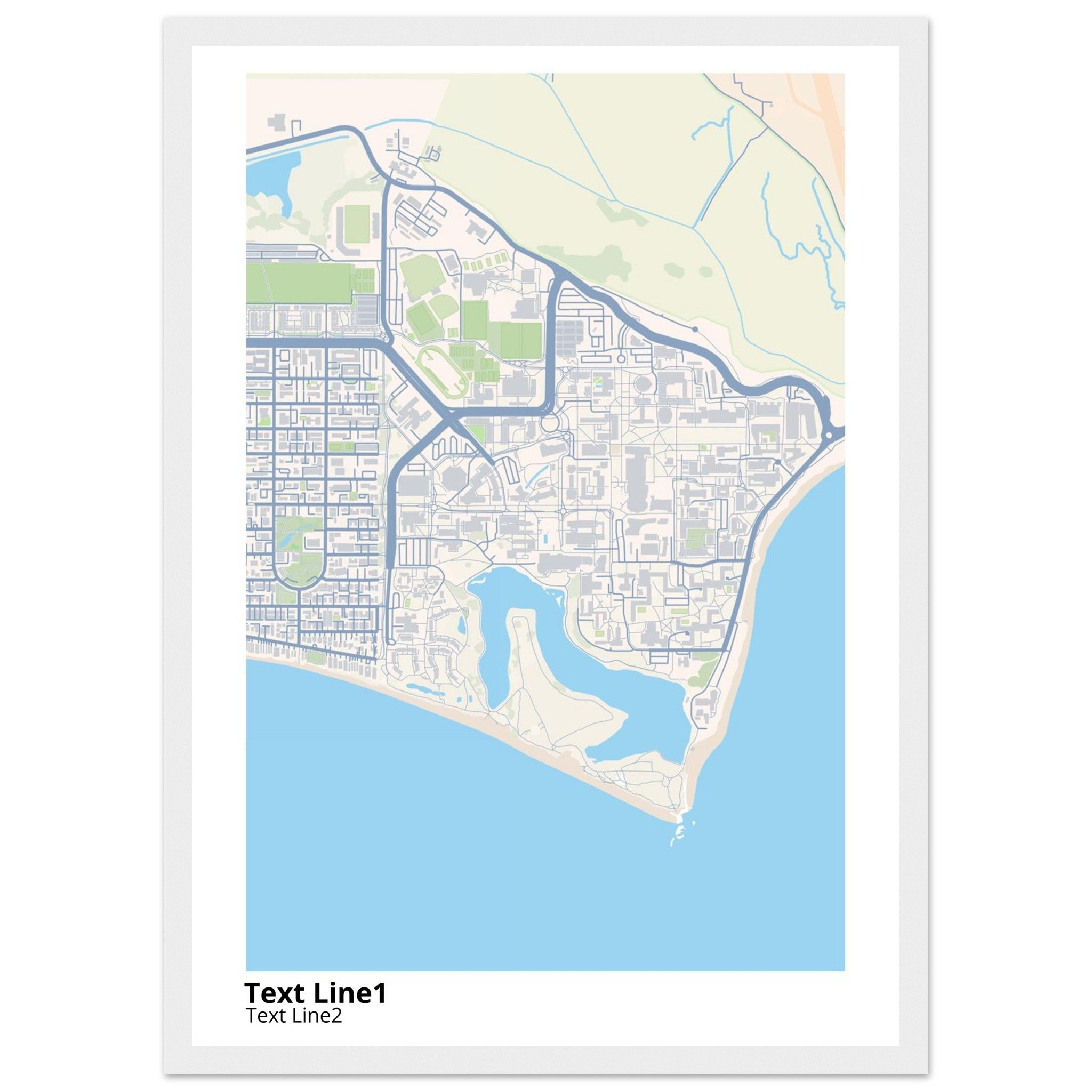 university of california santa barbara campus map poster