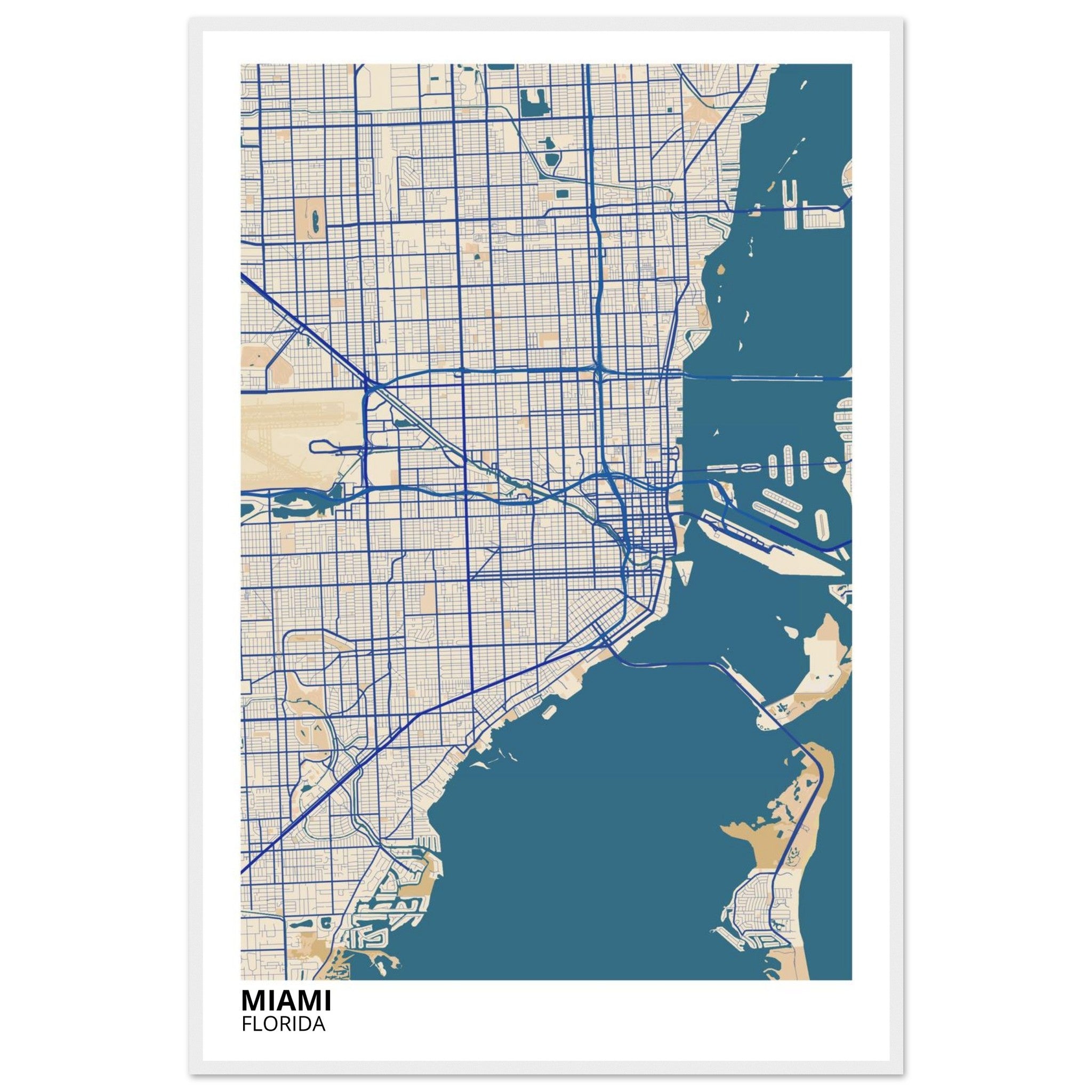 miami map poster print