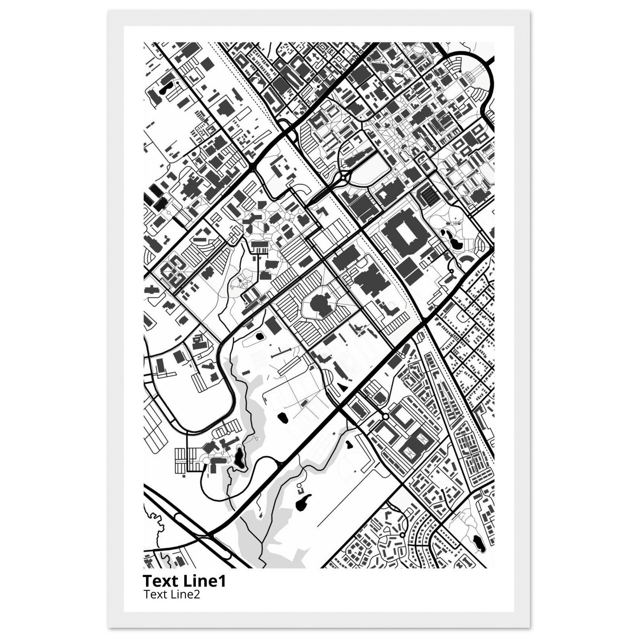 Texas A&M University (College Station) Campus Poster | Graduation Gift - Ink And Atlas