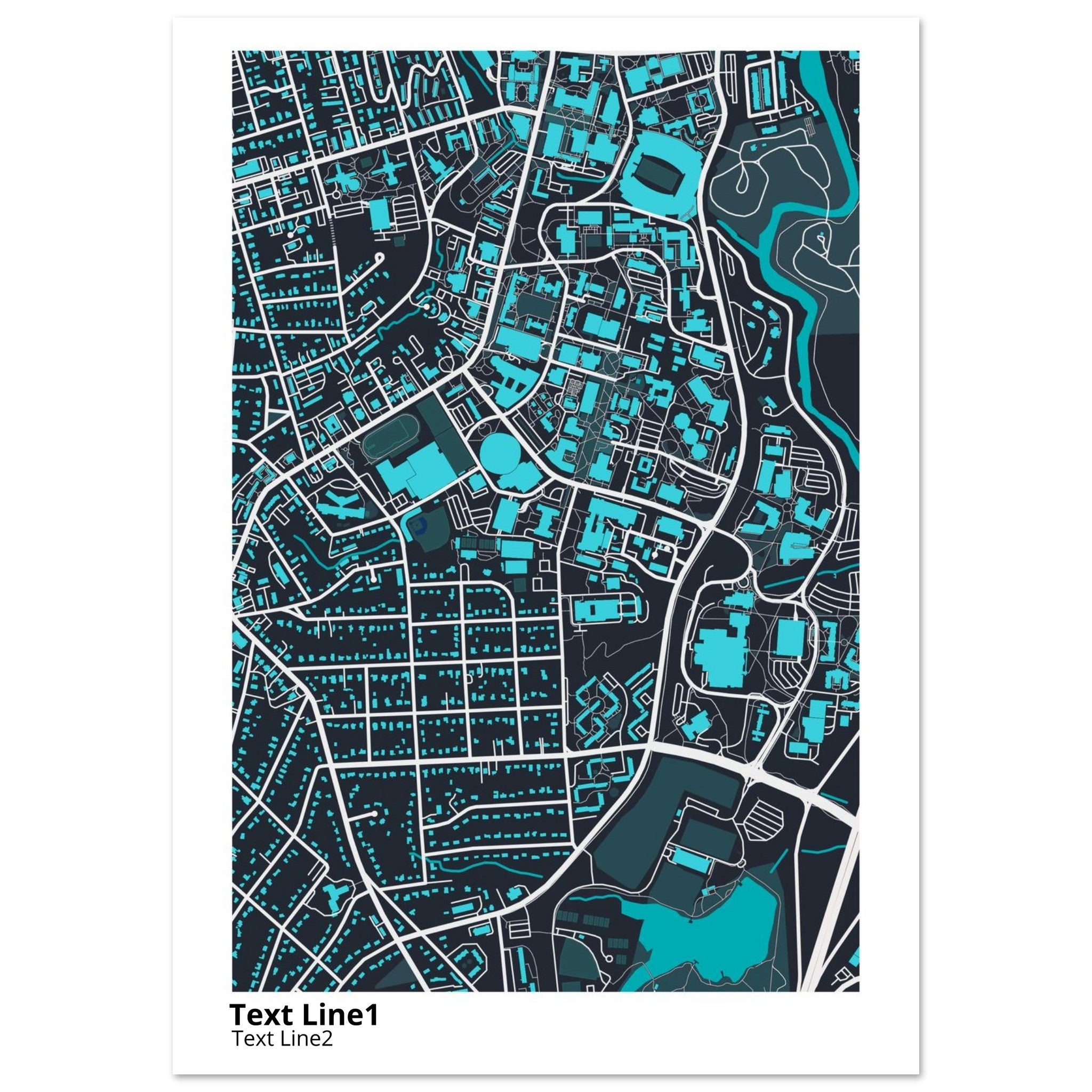 university of georgia campus map poster