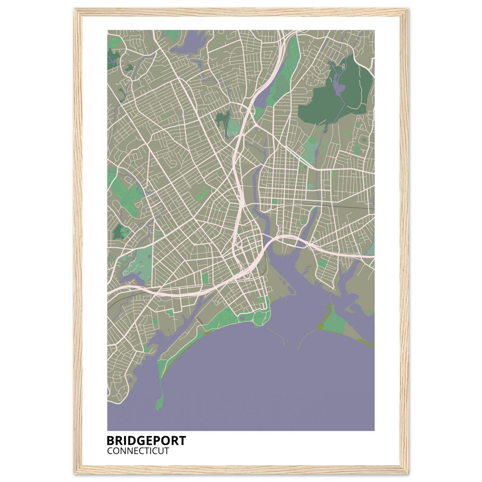 bridgeport map poster print