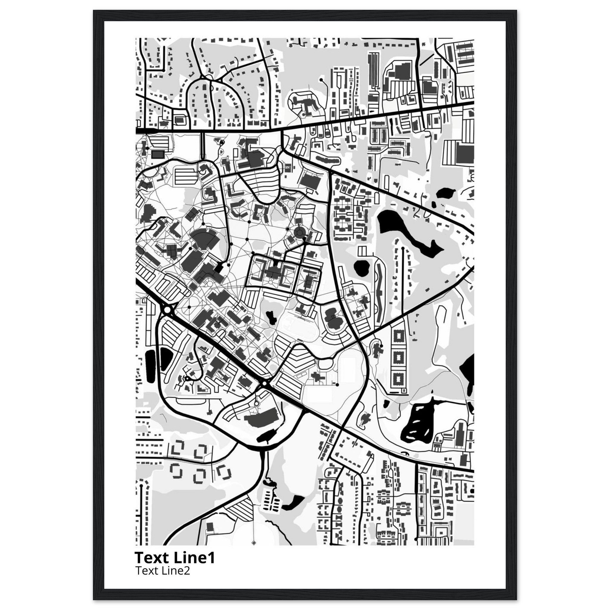 Kent State University at Kent Ohio Campus Map Poster | Graduation Gift - Ink And Atlas