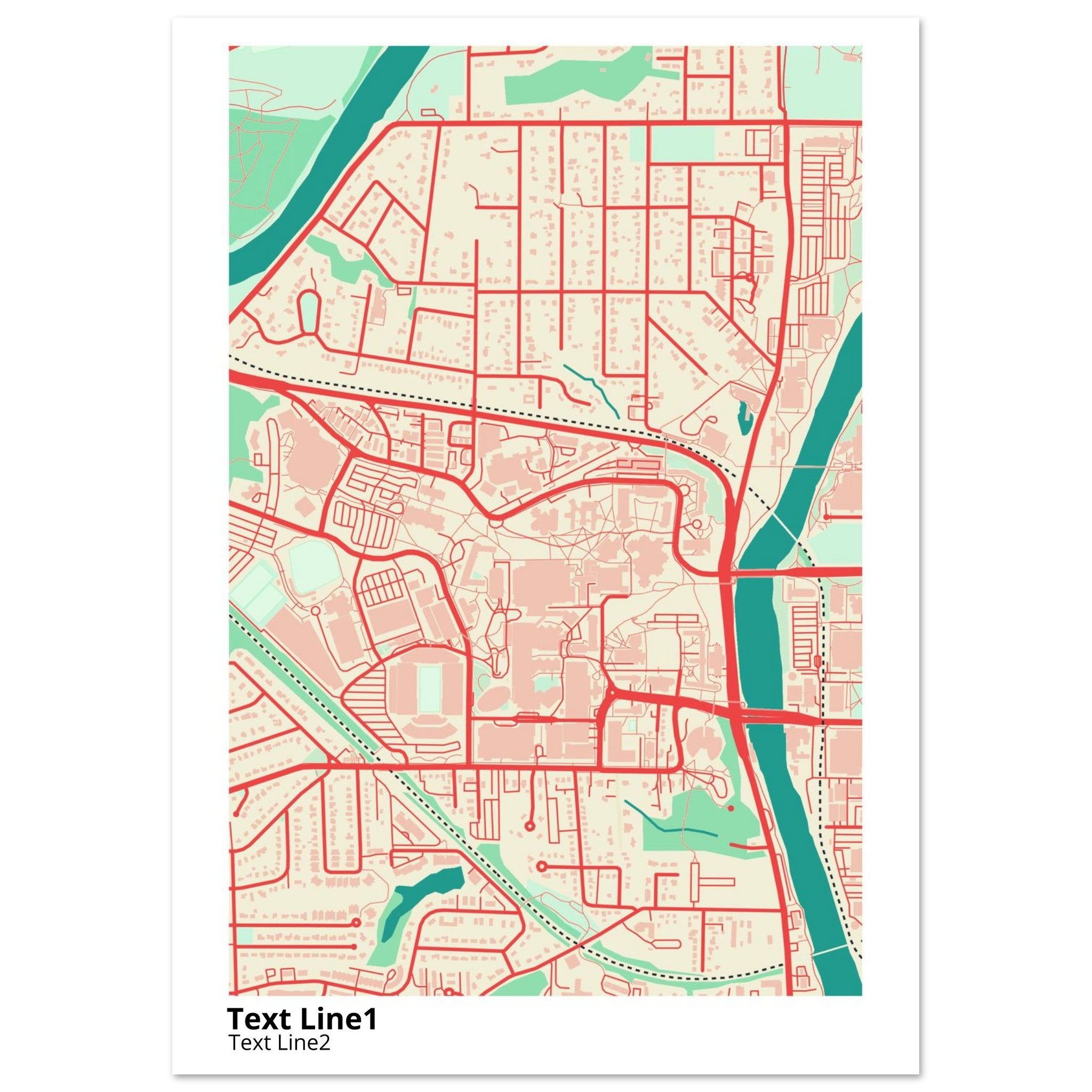 university of iowa campus map poster