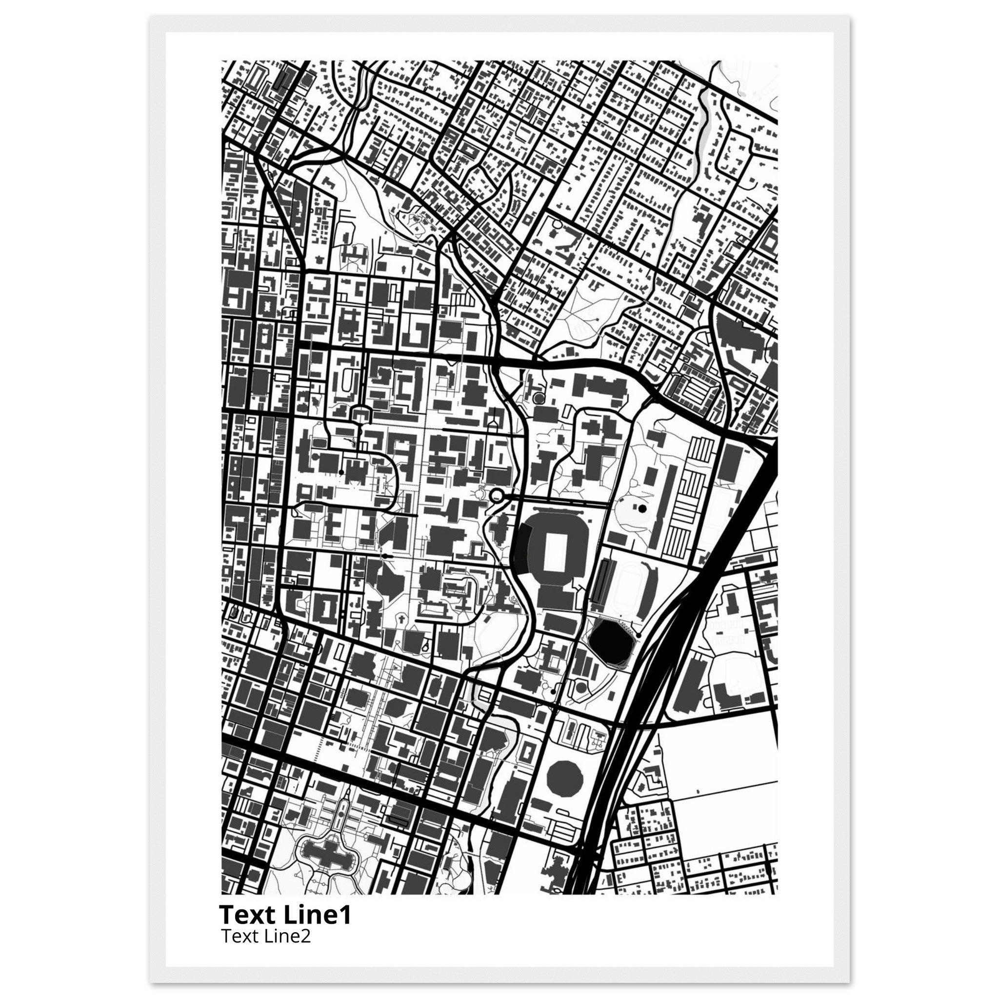 University of Texas at Austin Campus Map Poster | Graduation Gift - Ink And Atlas
