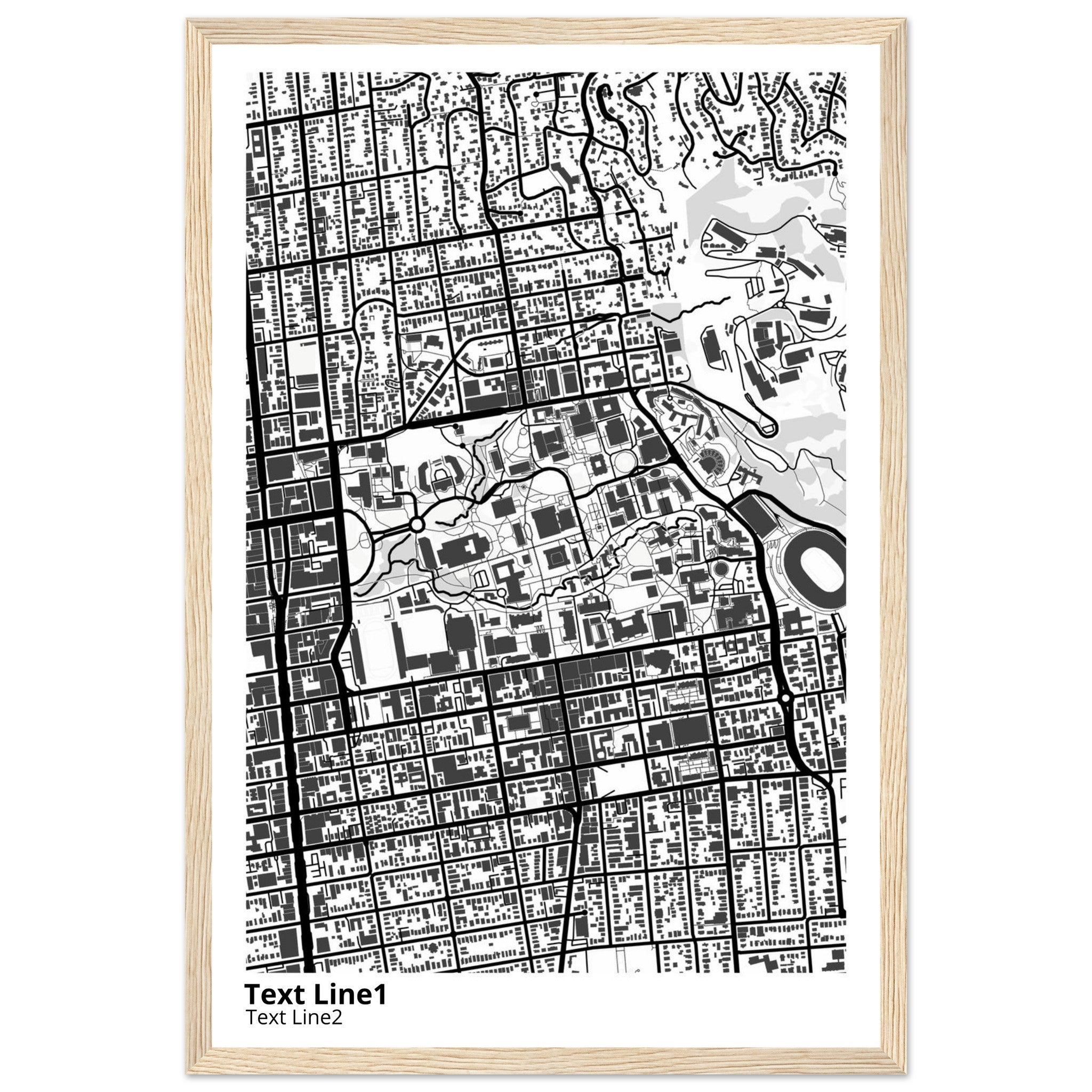 university of california berkeley campus map poster