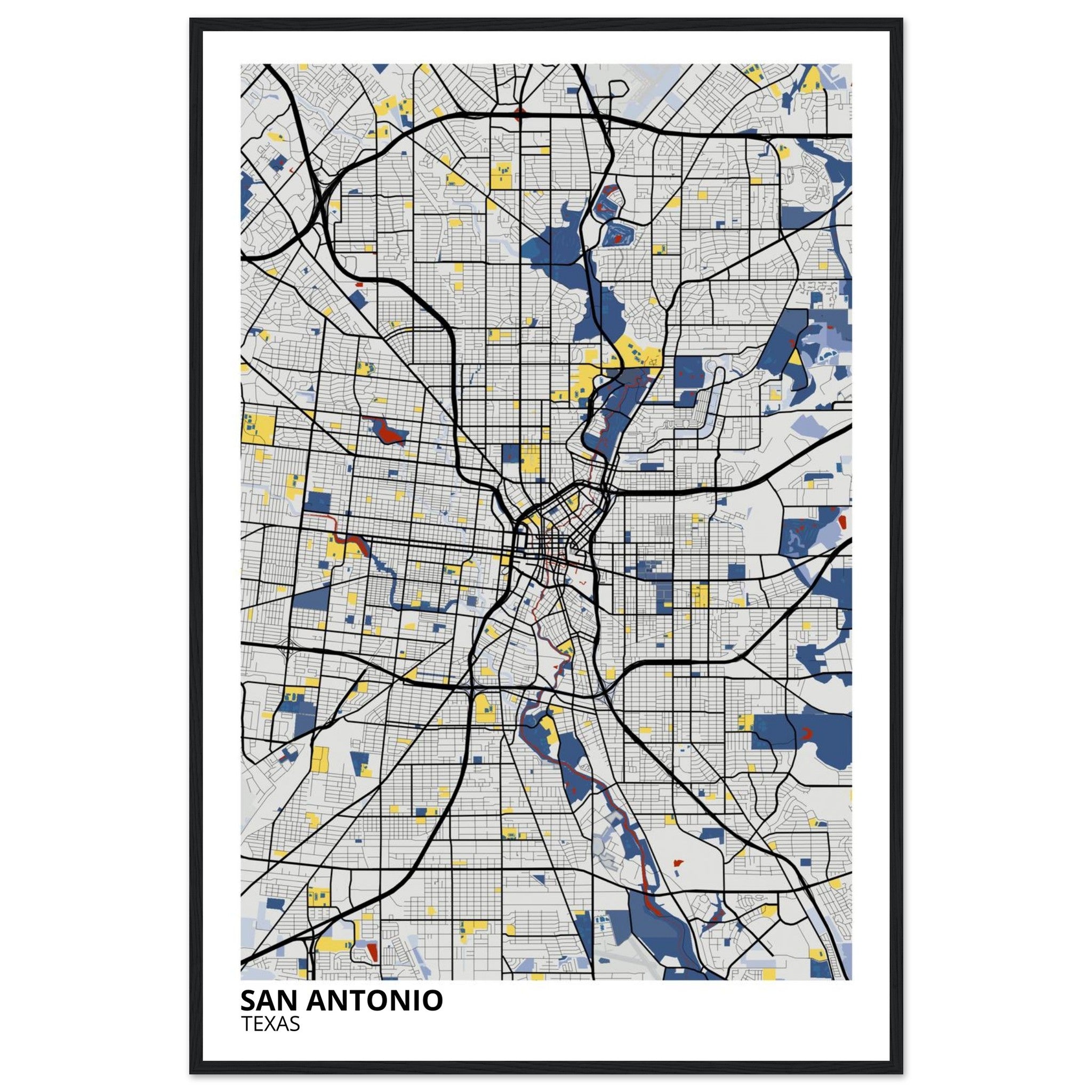 San Antonio Texas City Map Poster | Custom Map Art Print - Ink And Atlas