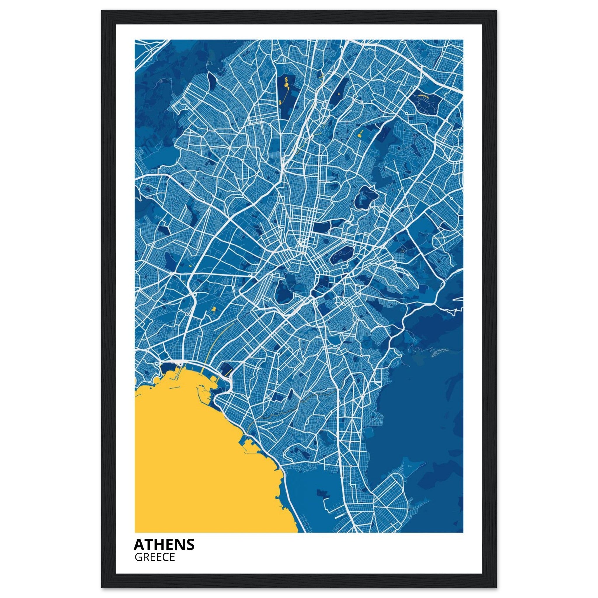 Athens Greece City Map Poster | Custom Map Art Print - Ink And Atlas