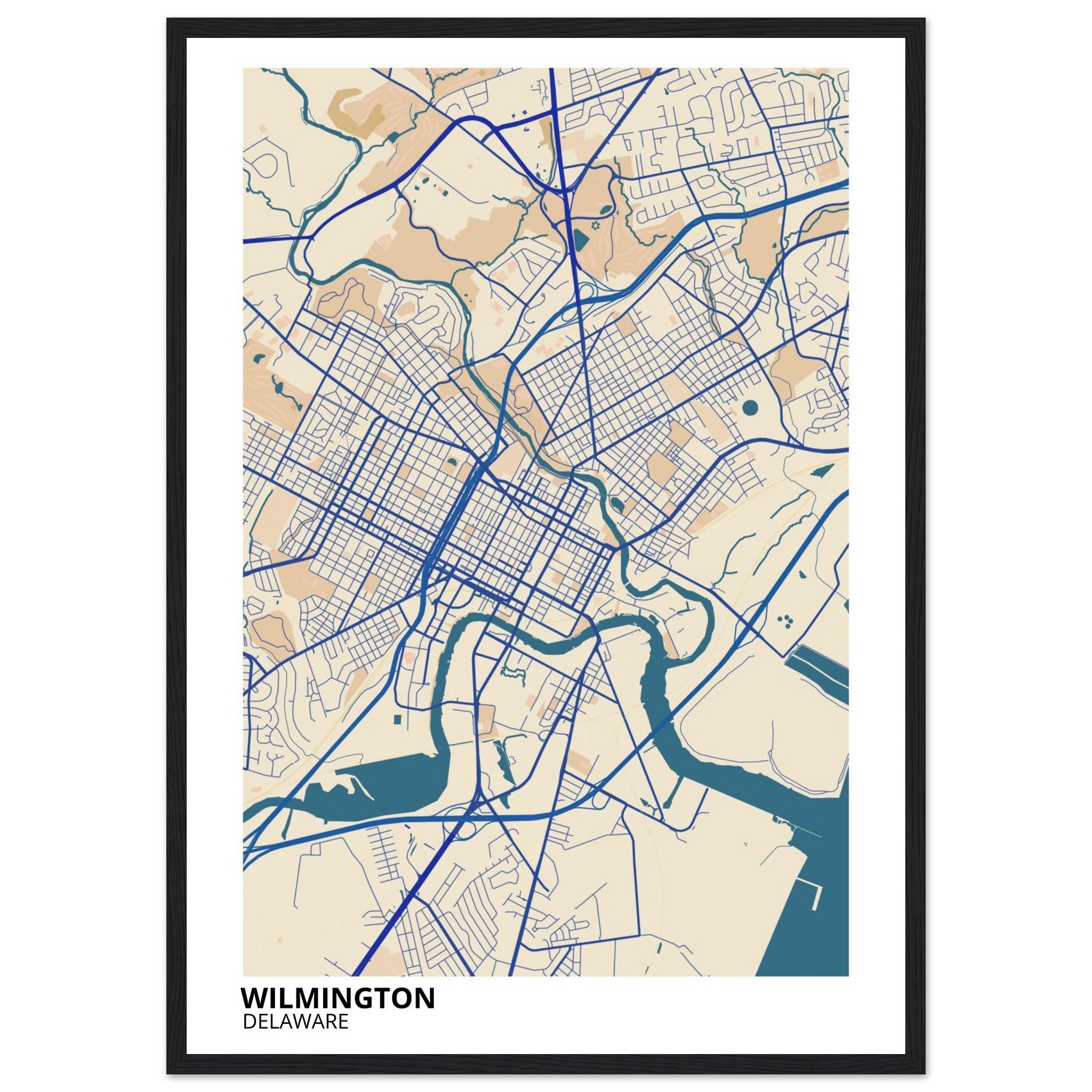 Wilmington Delaware City Map Poster | Custom Map Art Print - Ink And Atlas