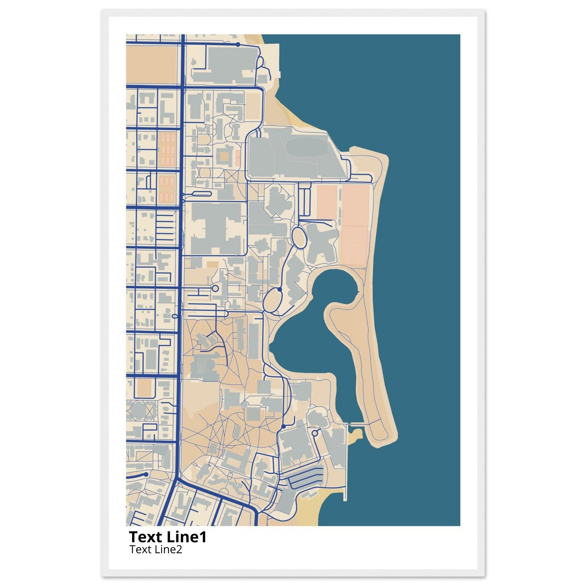 northwestern university campus map poster