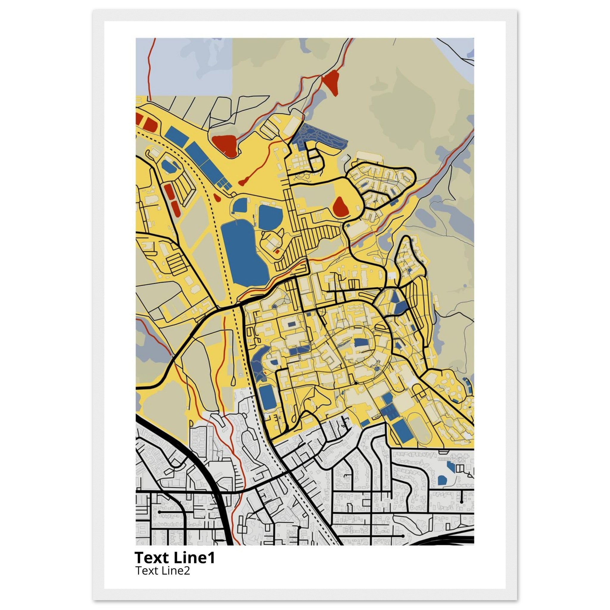 california polytechnic state university san luis obispo campus map poster