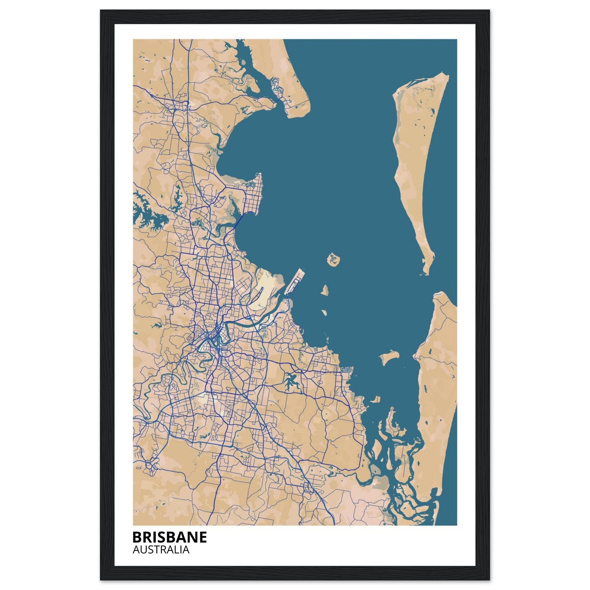 Brisbane Australia City Map Poster | Custom Map Art Print - Ink And Atlas