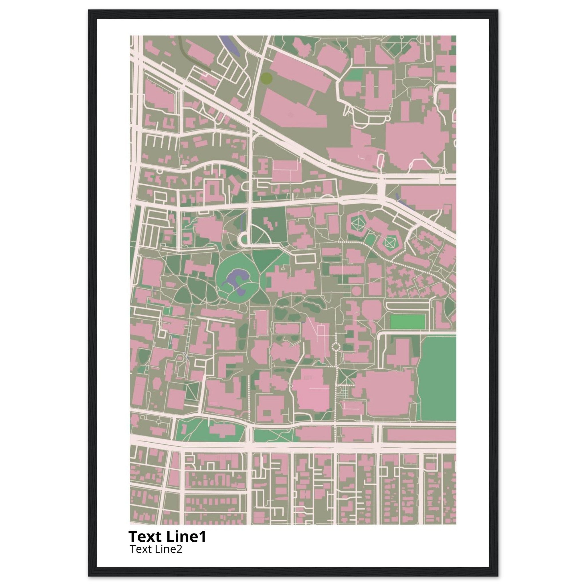university of new mexico main campus campus map poster