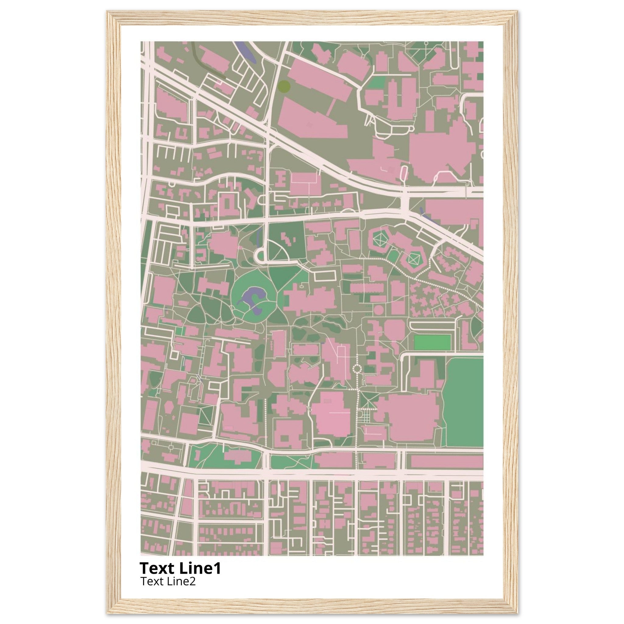 university of new mexico main campus campus map poster