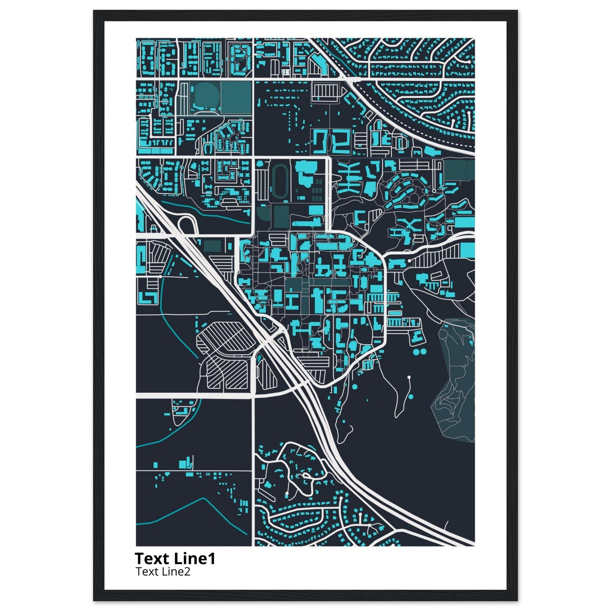 university of california riverside campus map poster