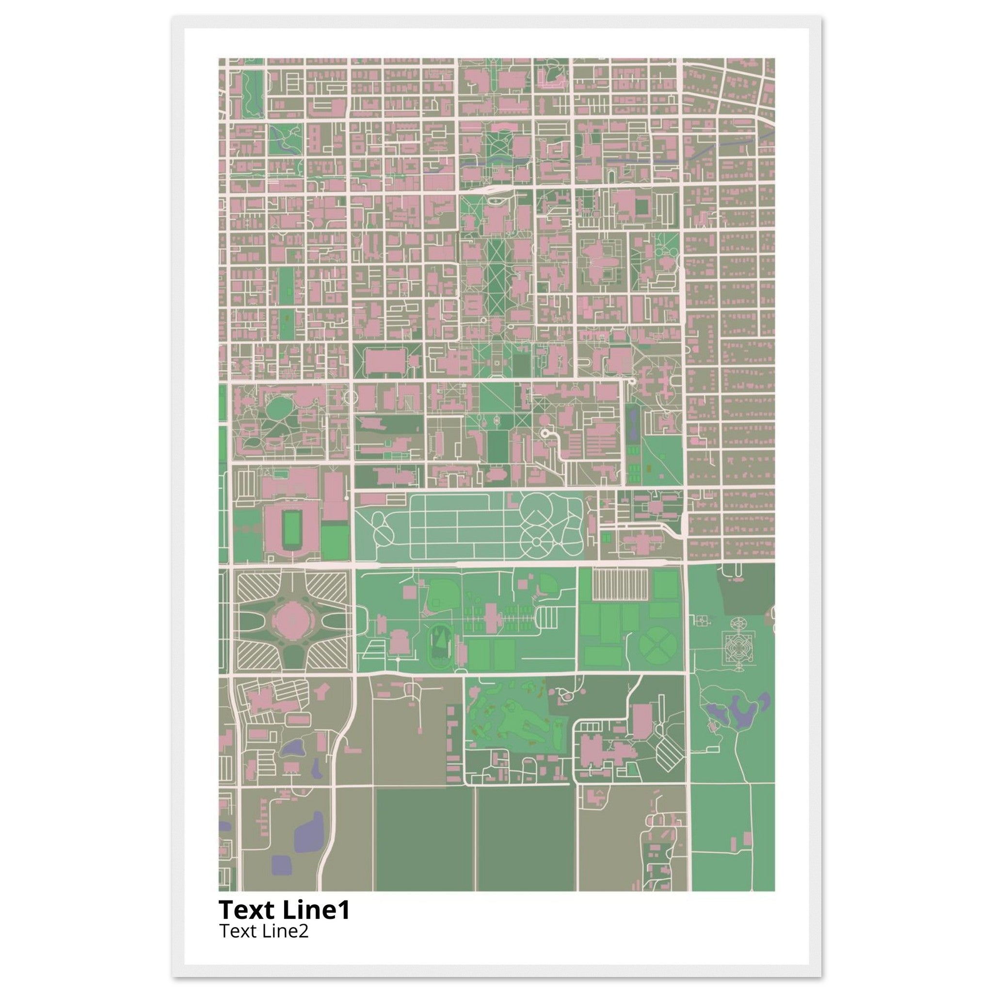 university of illinois urbana champaign campus map poster