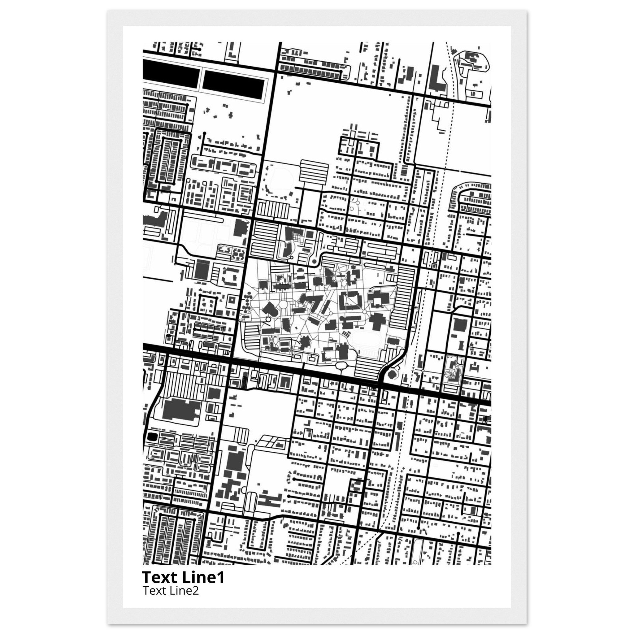 University of Texas Rio Grande Valley Campus Map Poster | Alumni Gift - Ink And Atlas