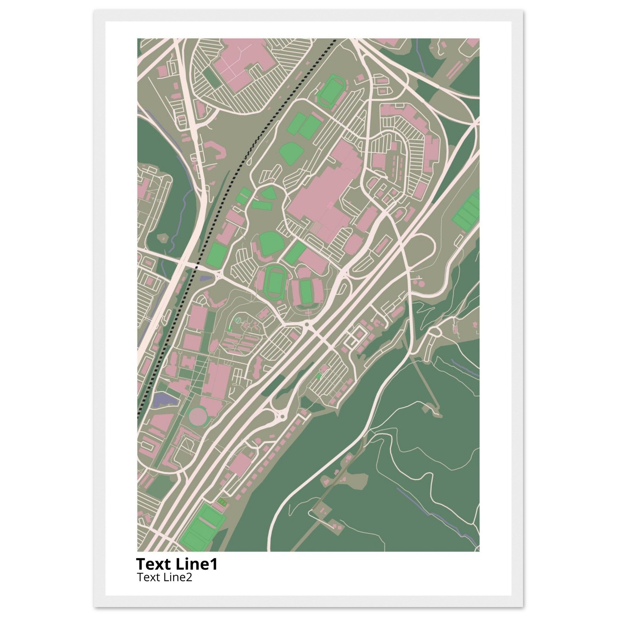 Liberty University Virginia Campus Map Poster | Graduation Gift - Ink And Atlas