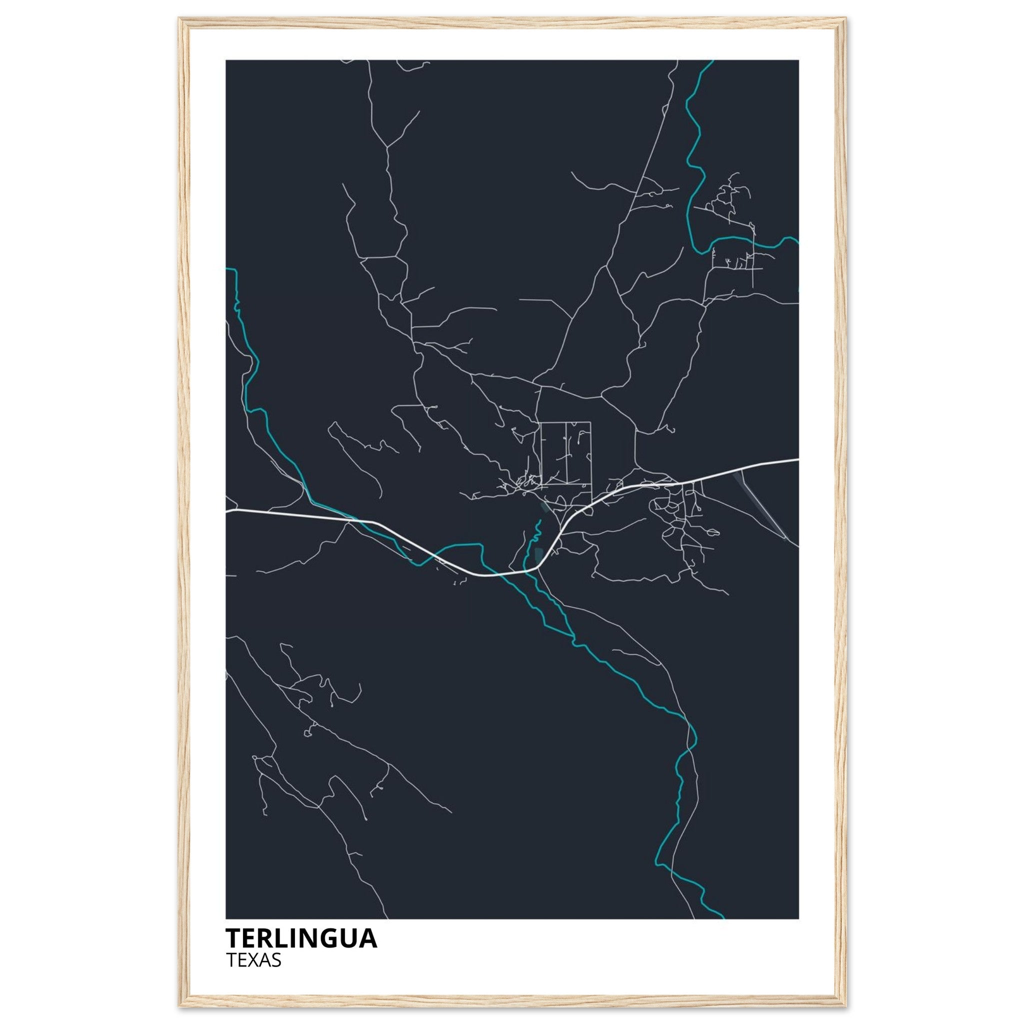 Terlingua Texas City Map Poster | Custom Map Art Print - Ink And Atlas