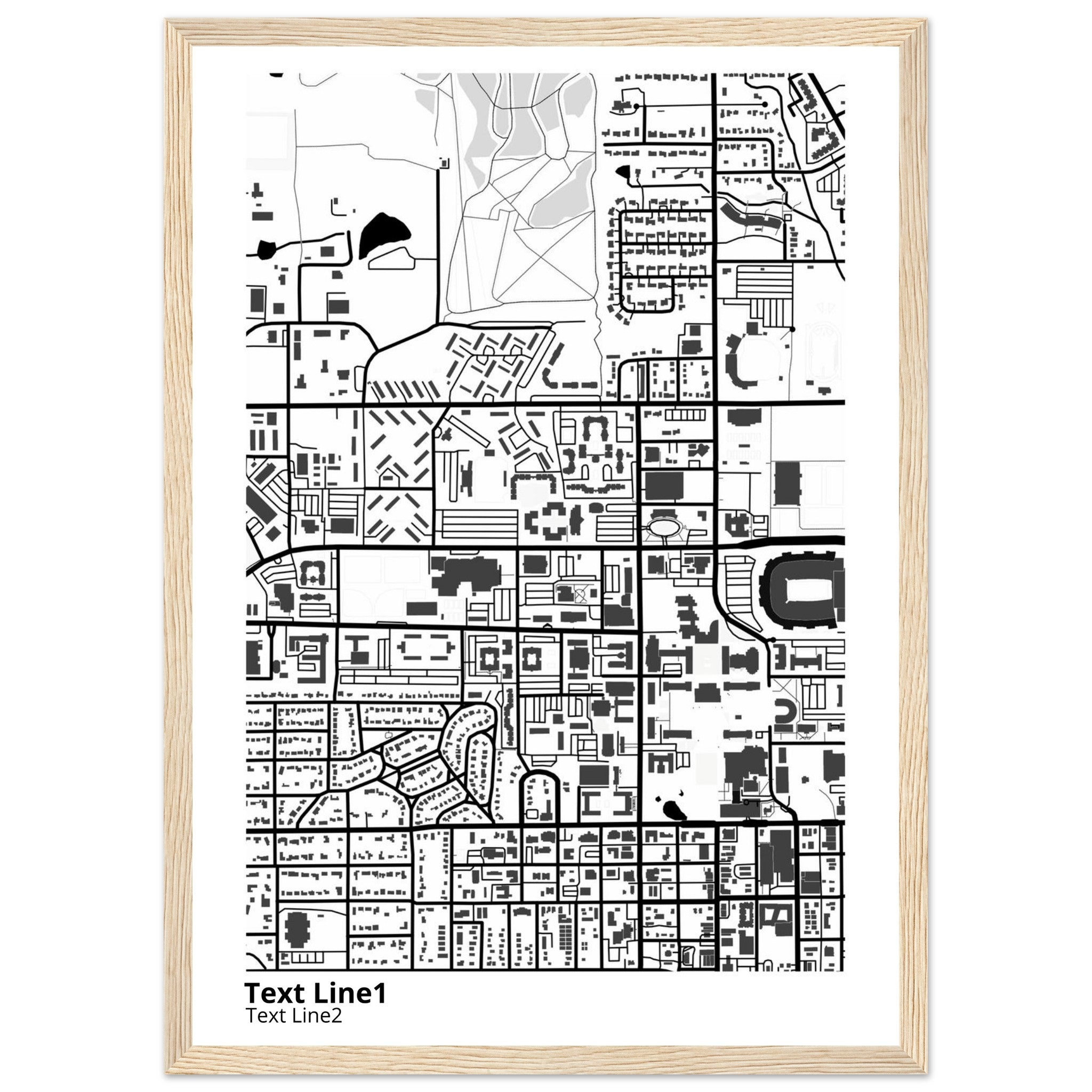 Oklahoma State University Campus Map Poster | Graduation Gift - Ink And Atlas