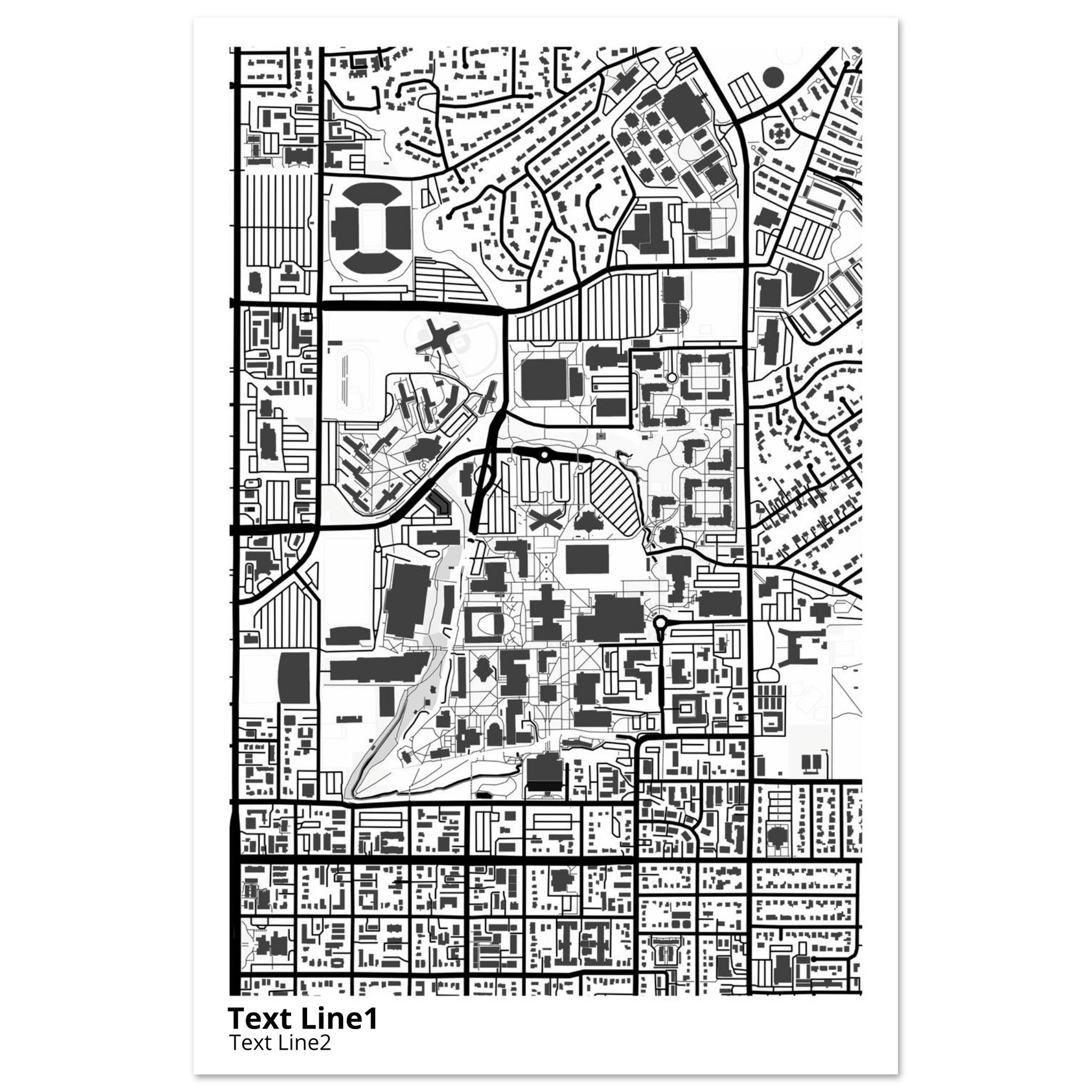 Brigham Young University Utah Campus Map Poster | Graduation Gift - Ink And Atlas