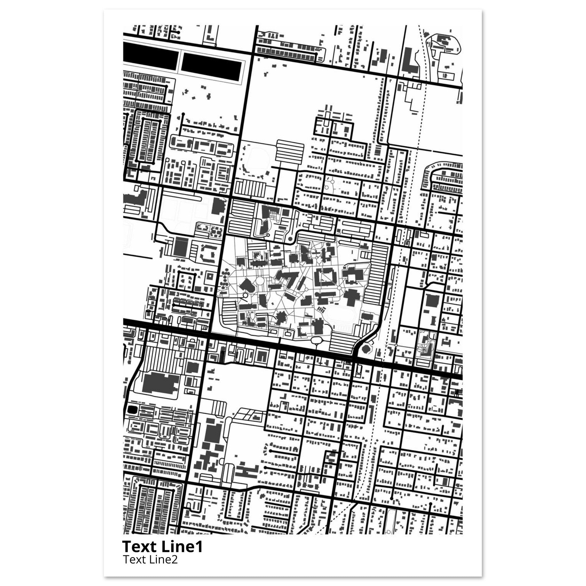 University of Texas Rio Grande Valley Campus Map Poster | Alumni Gift - Ink And Atlas