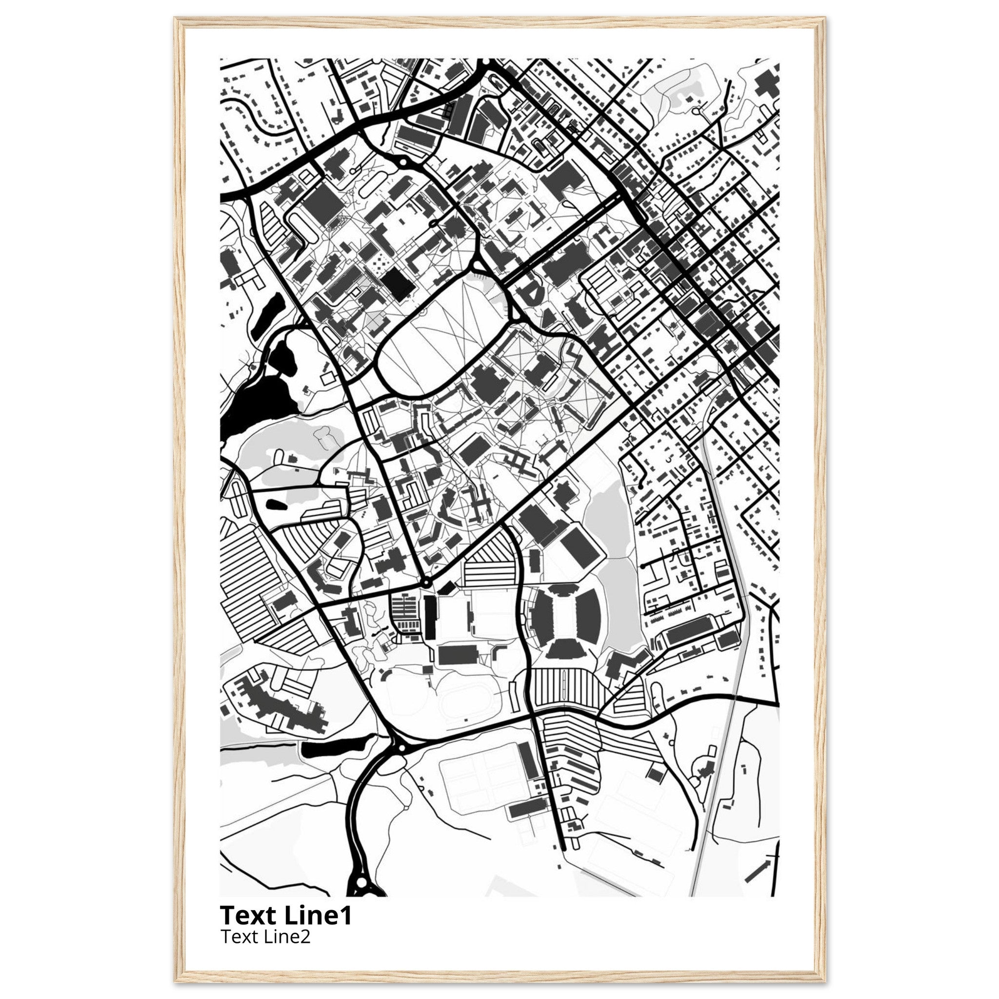 Virginia Tech Campus Map Poster | Graduation Gift - Ink And Atlas