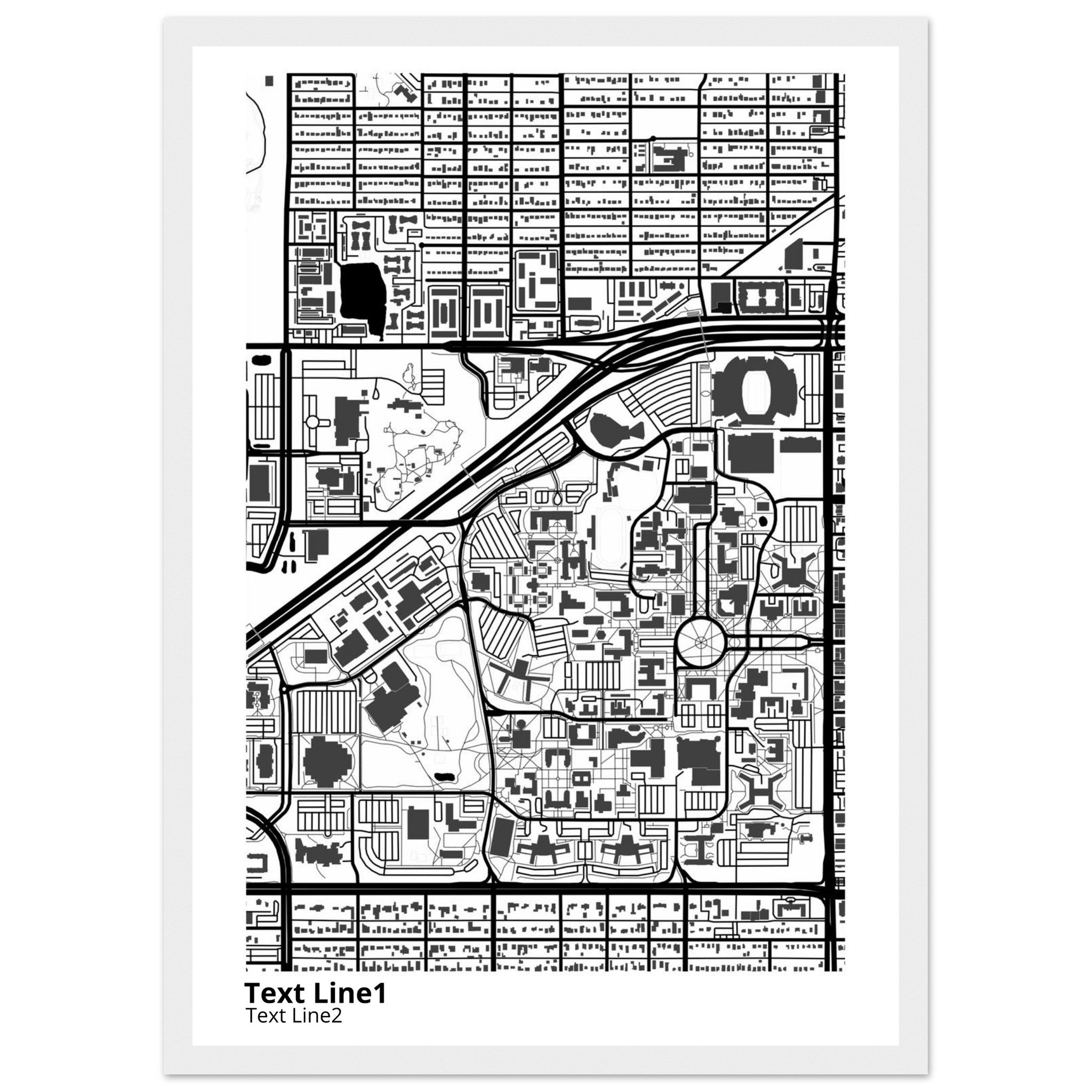 Texas Tech University Campus Map Poster | Graduation Gift - Ink And Atlas