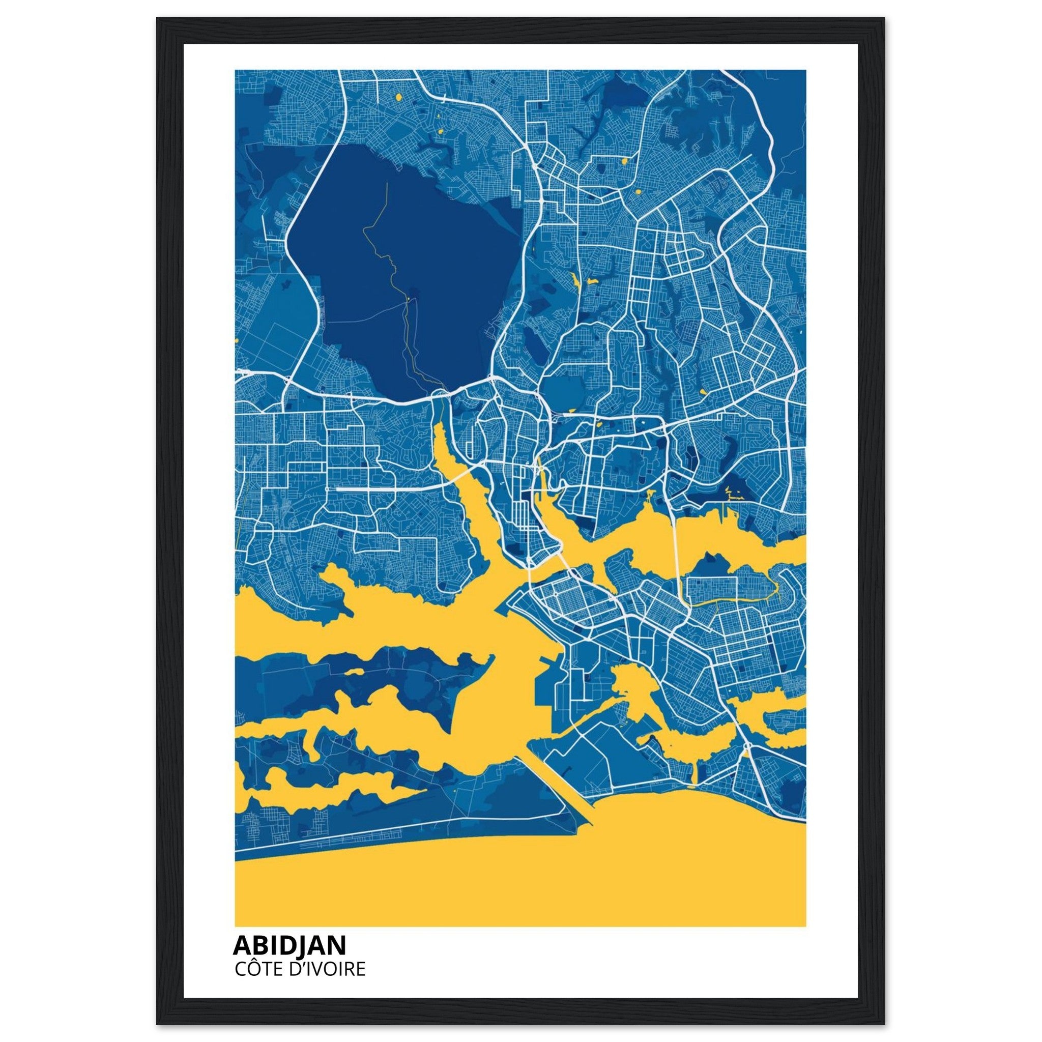 Abidjan Côte d’Ivoire City Map Poster | Custom Map Art Print - Ink And Atlas