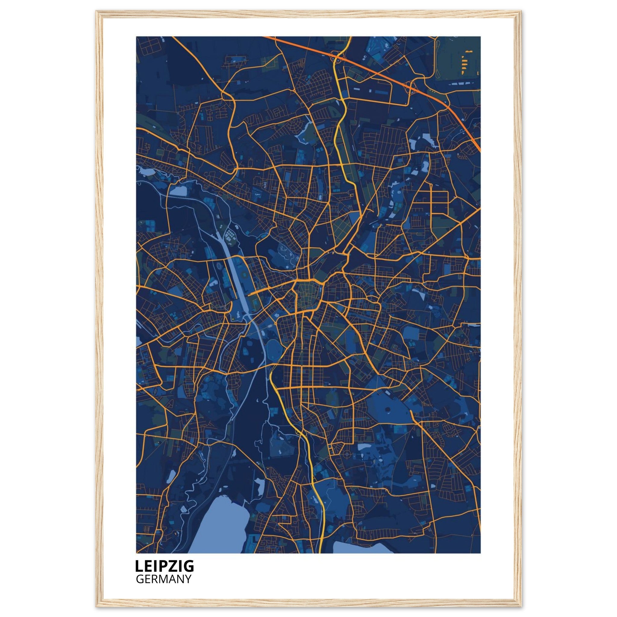 Leipzig Germany City Map Poster | Custom Map Art Print - Ink And Atlas