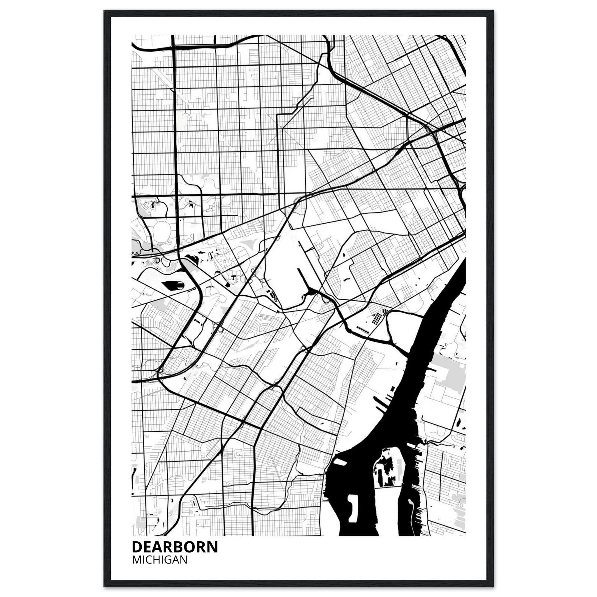 Dearborn Michigan City Map Poster | Custom Map Art Print - Ink And Atlas