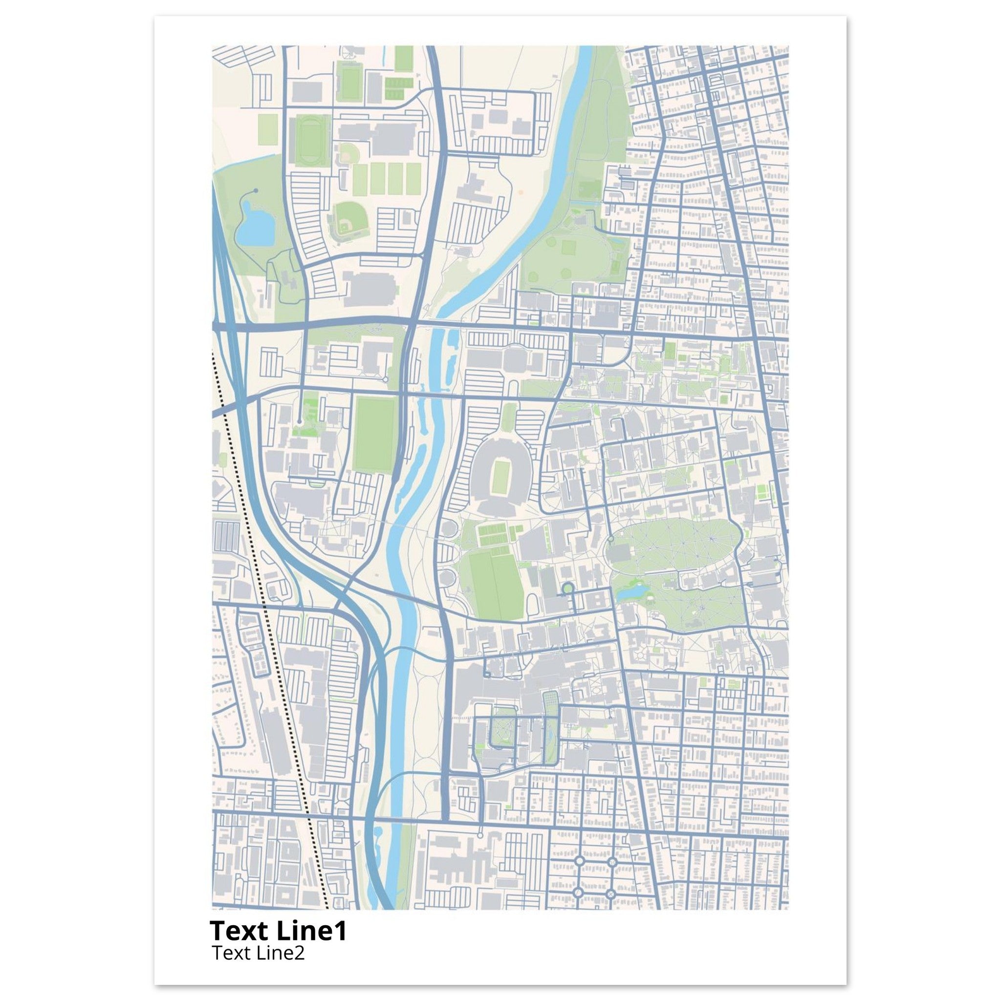 Ohio State University (Main Site) Campus Map Poster | Graduation Gift - Ink And Atlas