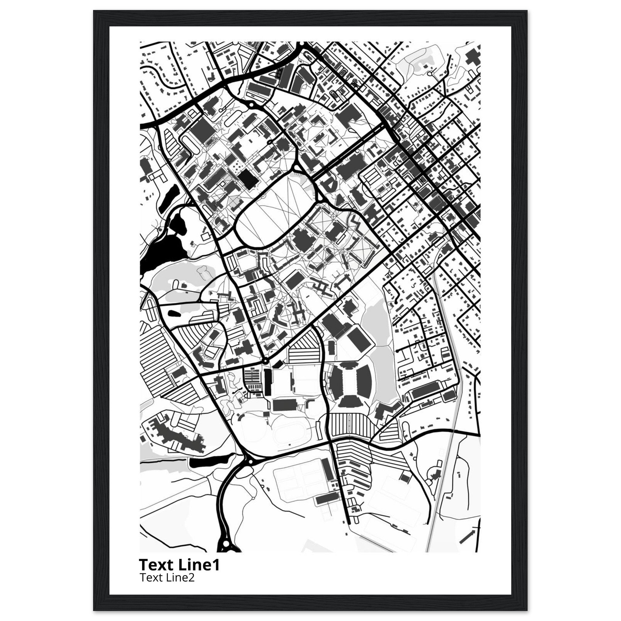 Virginia Tech Campus Map Poster | Graduation Gift - Ink And Atlas