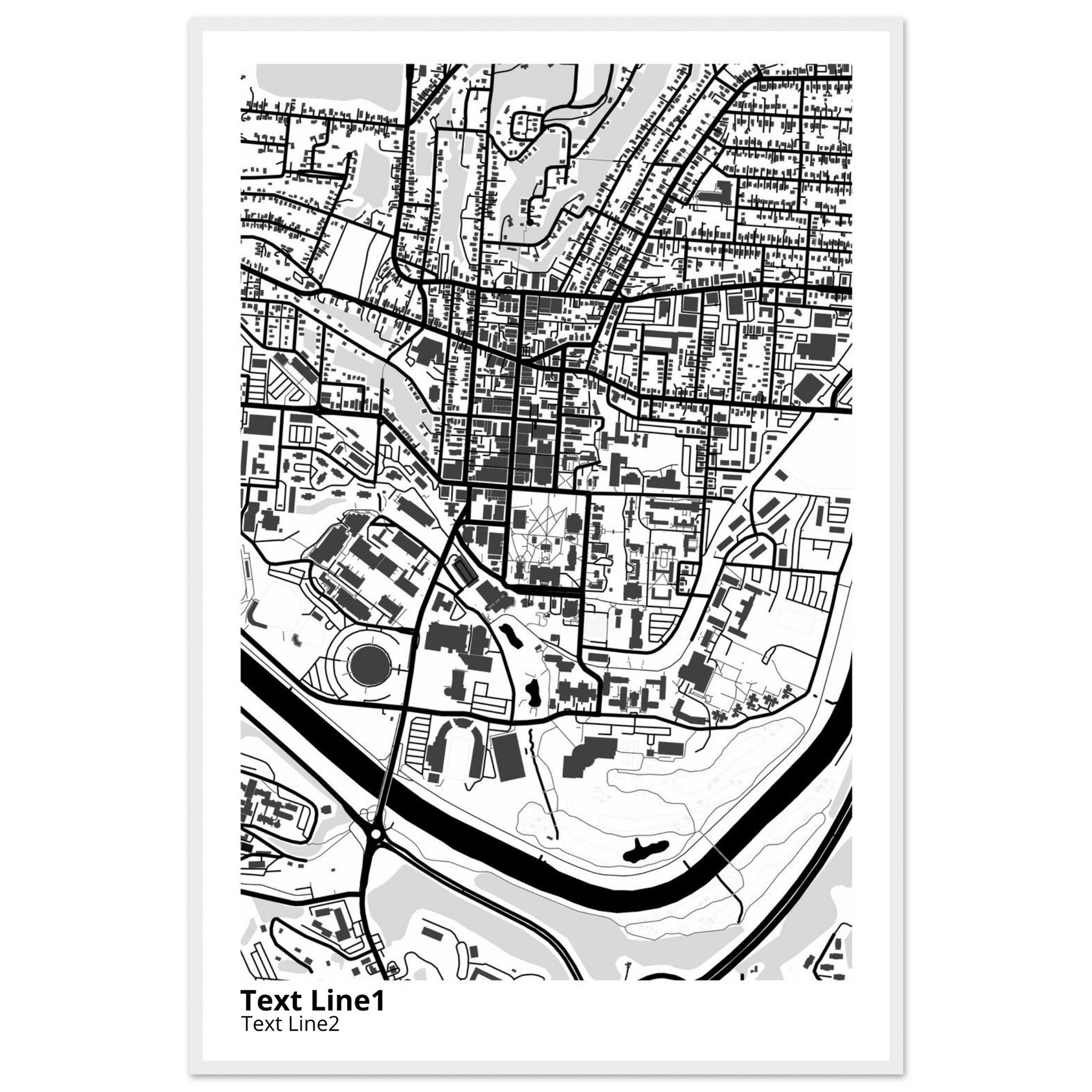 Ohio University (Main Campus) Campus Map Poster | Graduation Gift - Ink And Atlas