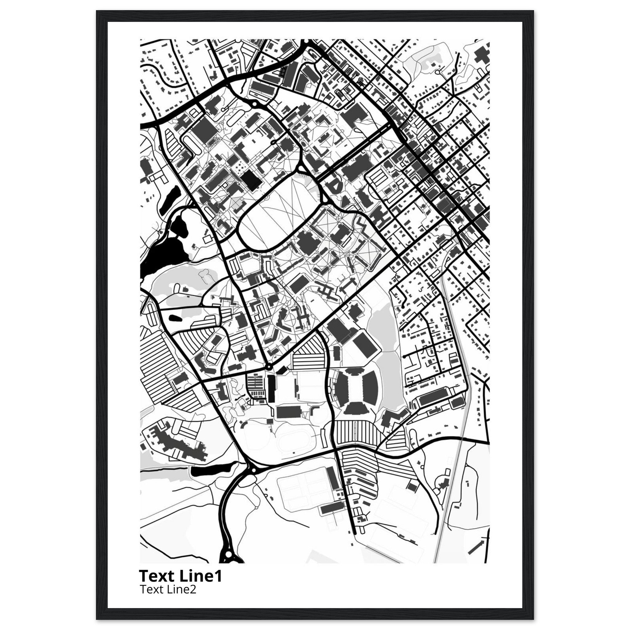 Virginia Tech Campus Map Poster | Graduation Gift - Ink And Atlas
