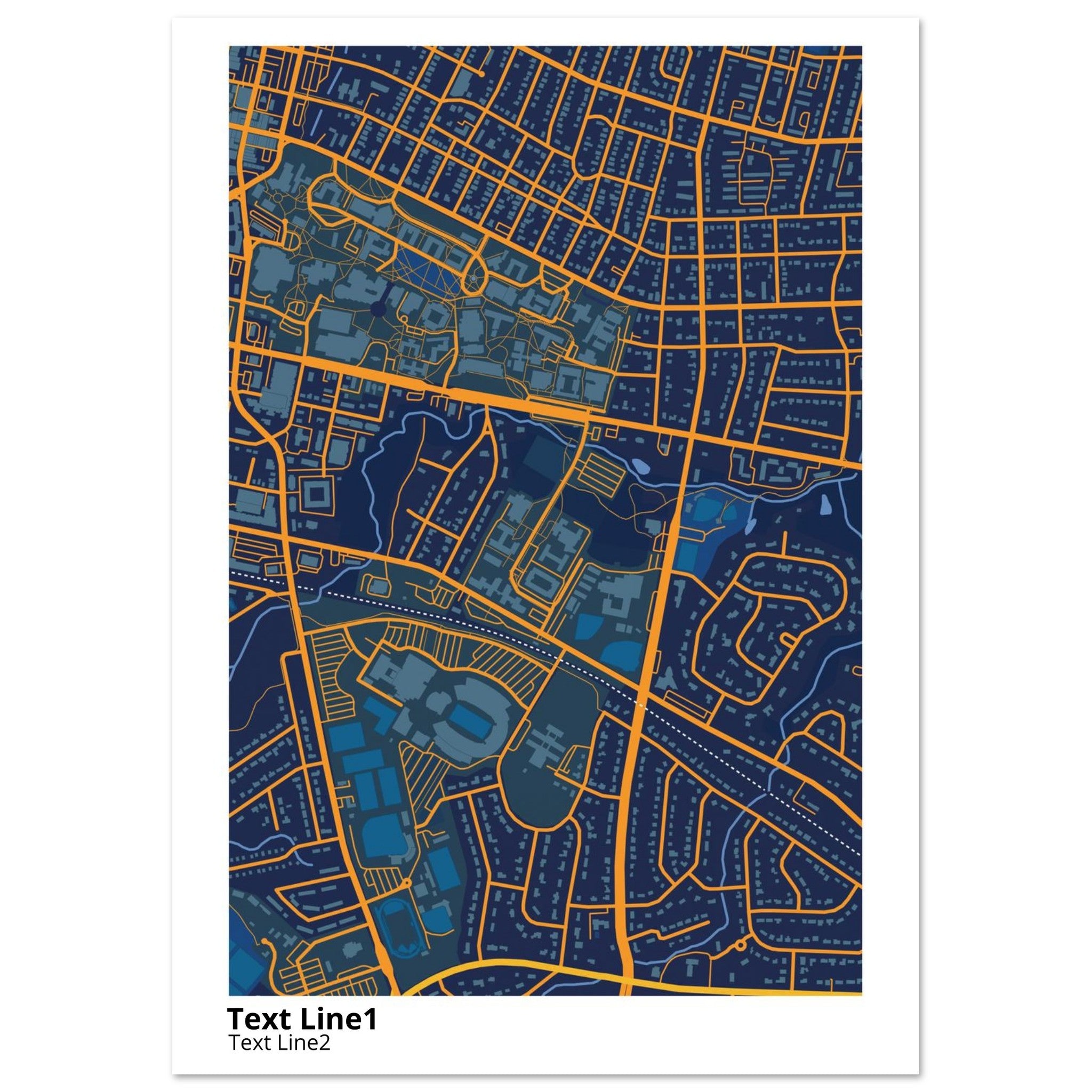 East Carolina University NC Campus Map Poster | Graduation Gift - Ink And Atlas