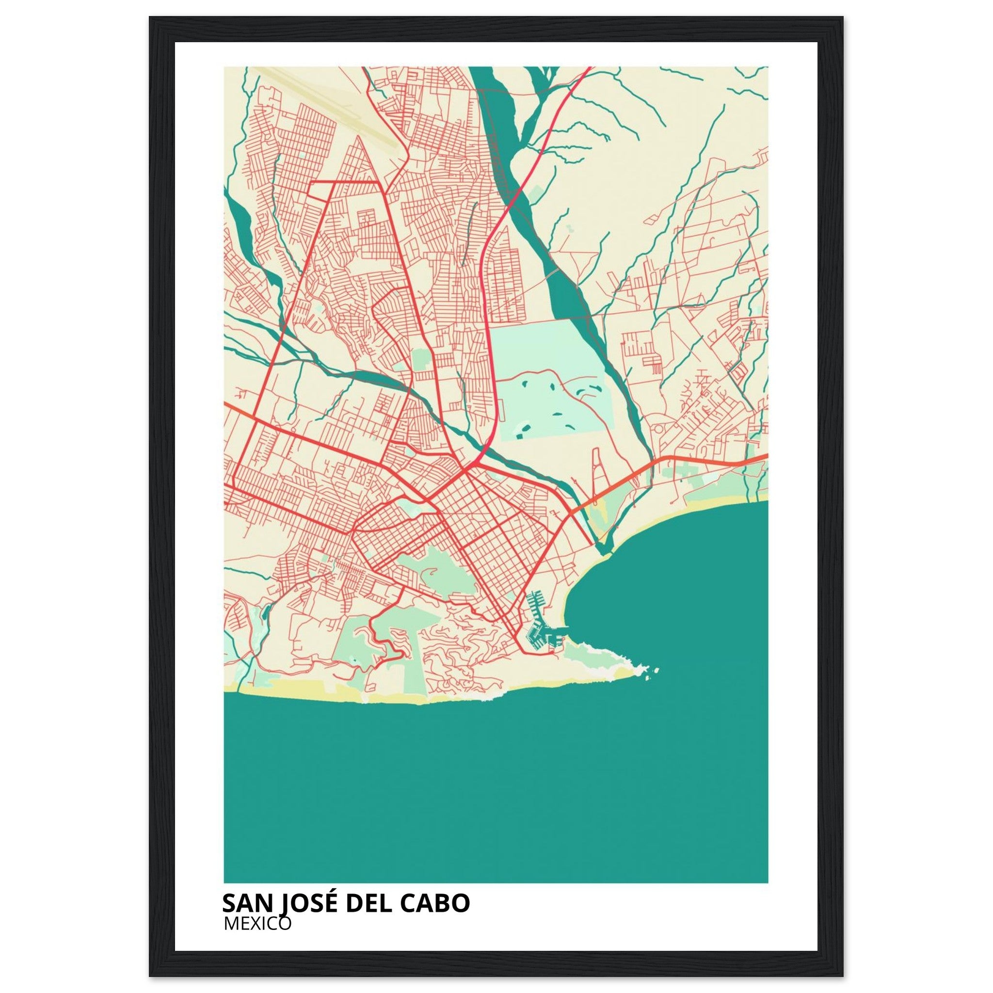 san jose del cabo mexico map poster print