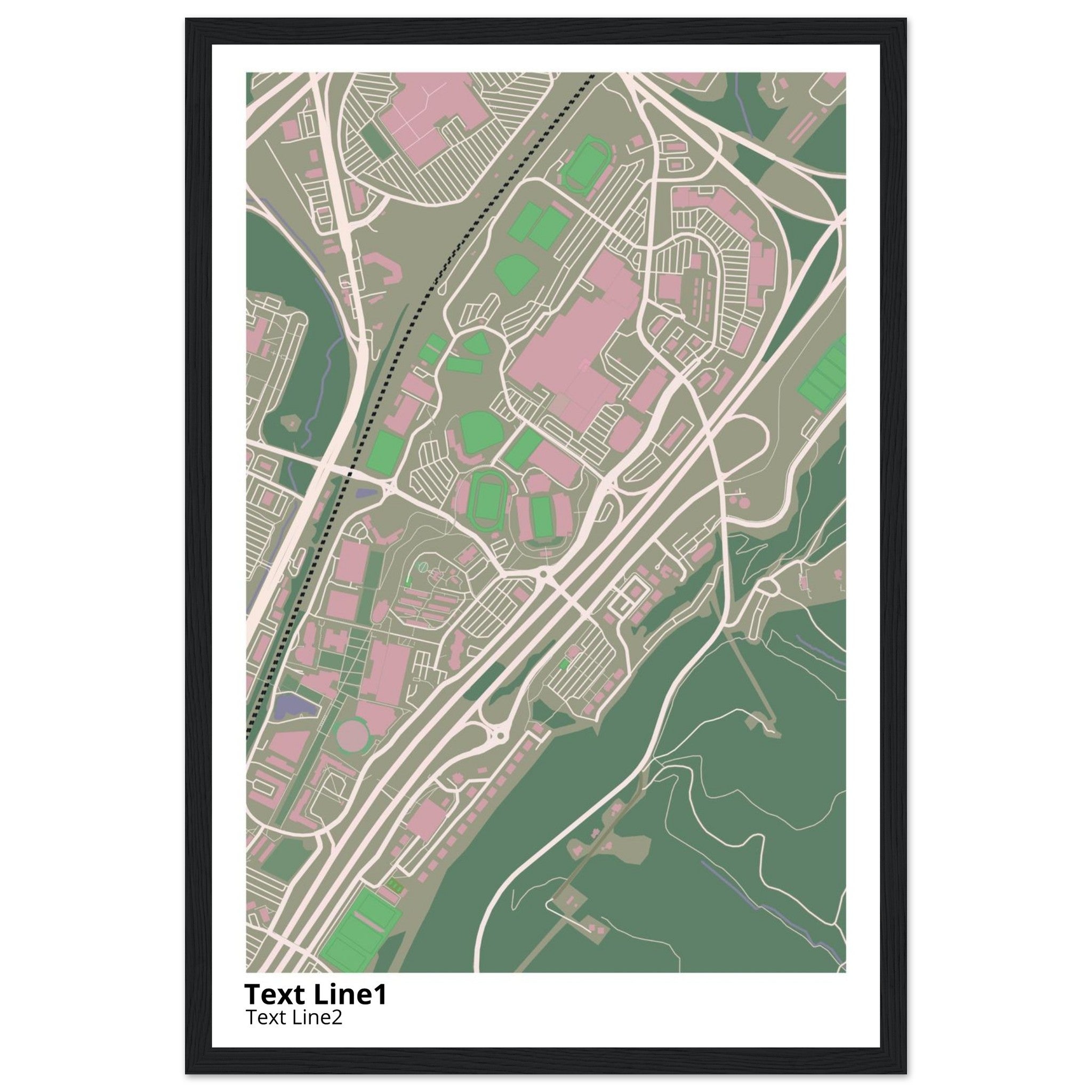 Liberty University Virginia Campus Map Poster | Graduation Gift - Ink And Atlas