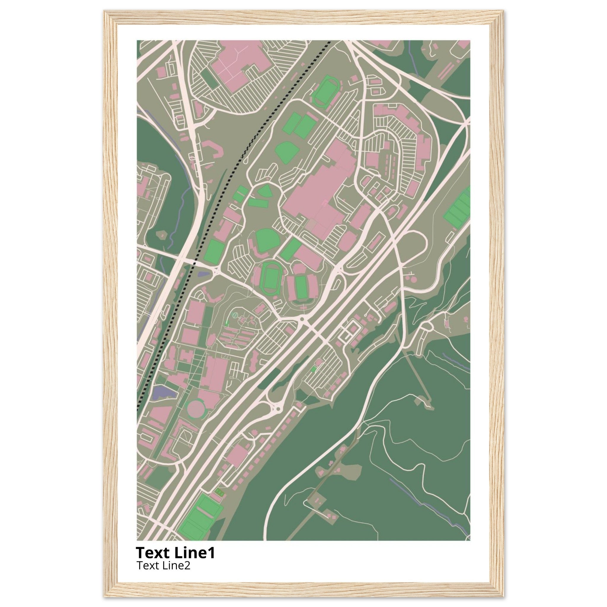 Liberty University Virginia Campus Map Poster | Graduation Gift - Ink And Atlas