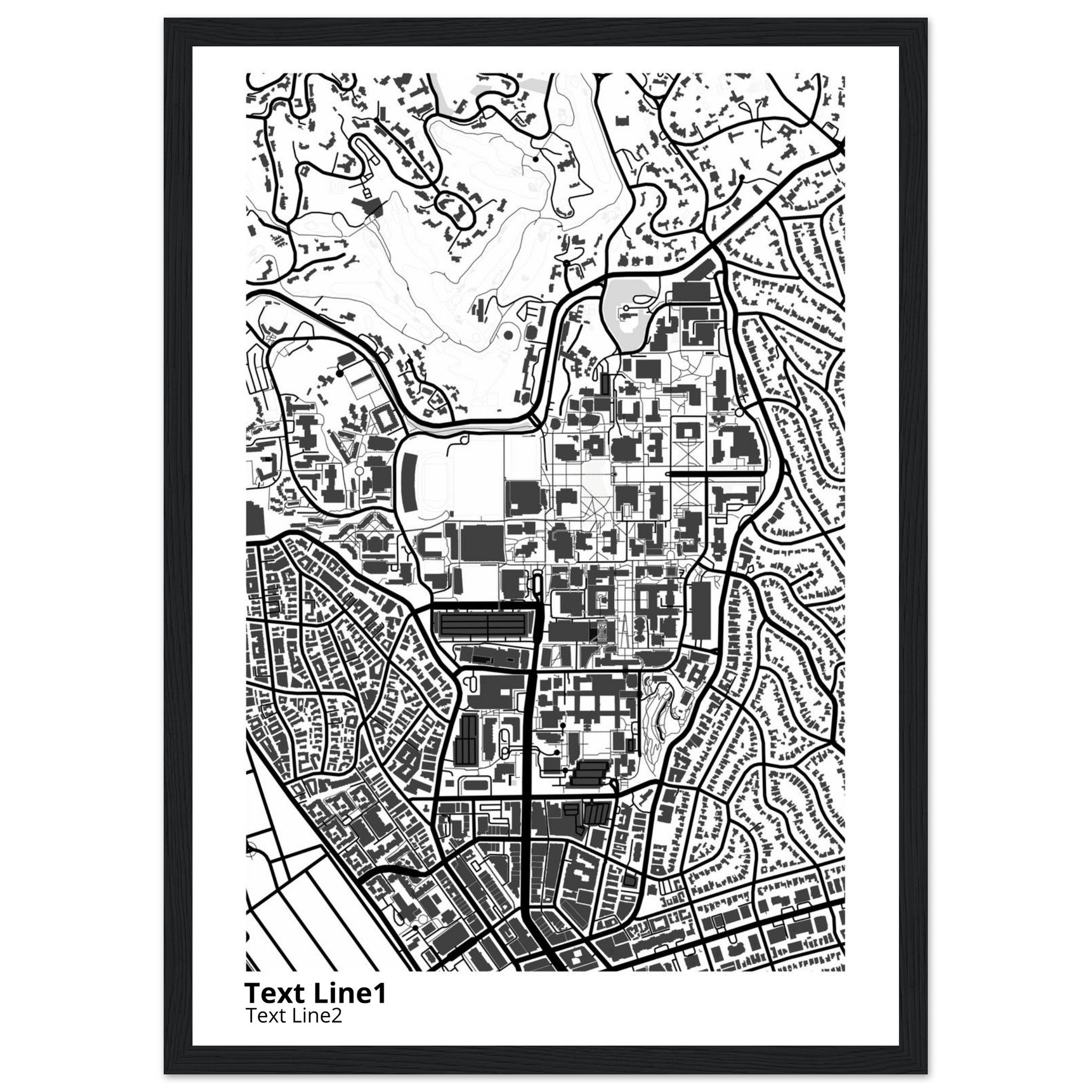 university of california los angeles campus map poster