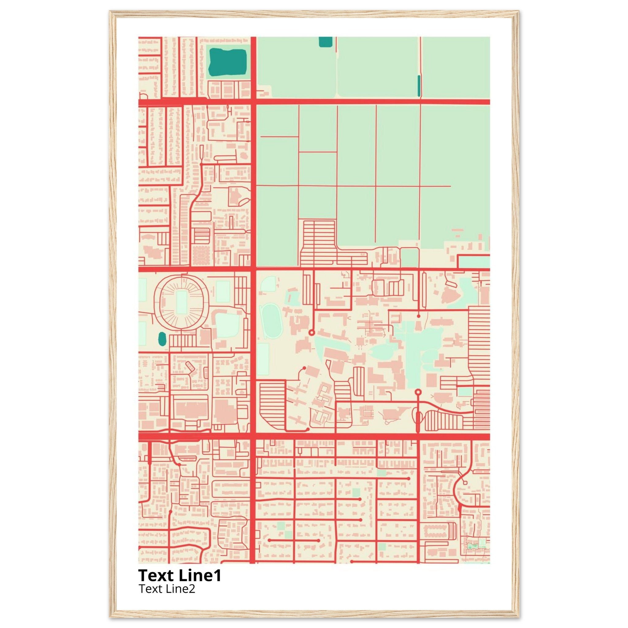 california state university fresno campus map poster