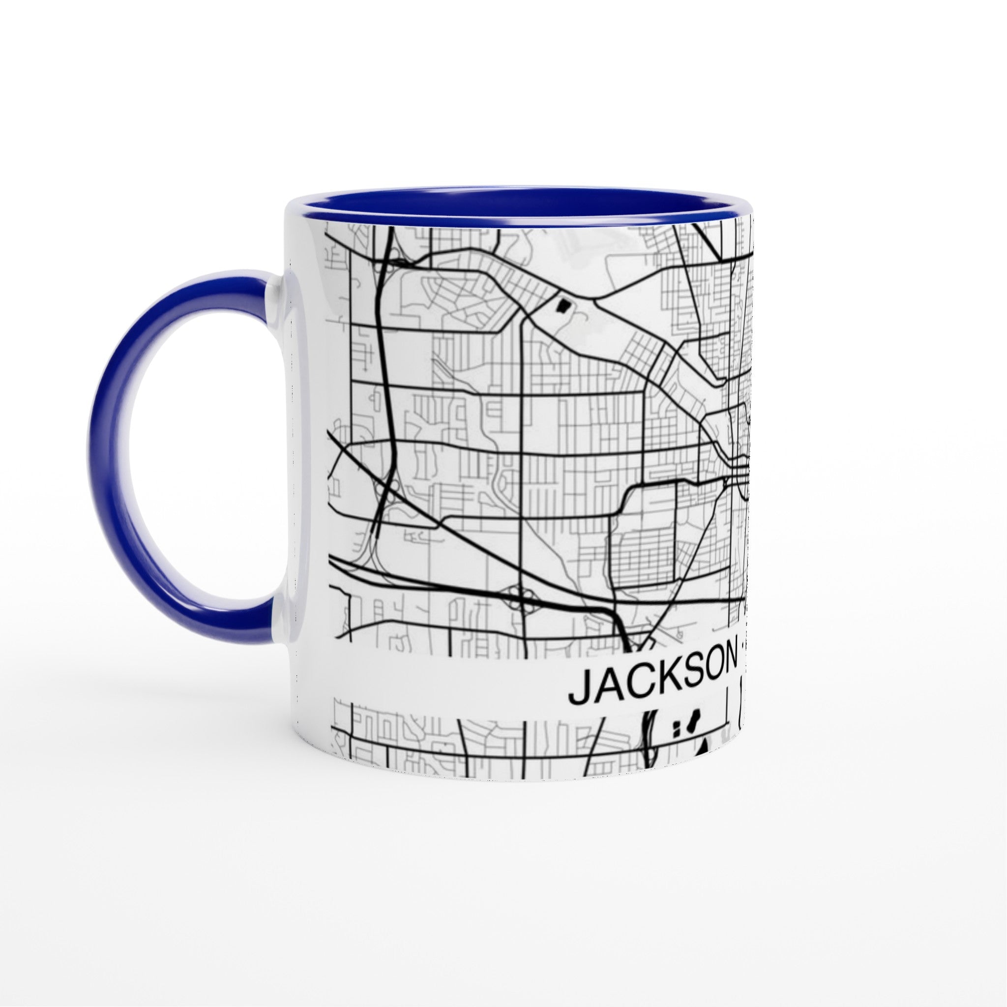 Jackson Mississippi Modern City Map Mug (11oz) - Ink And Atlas