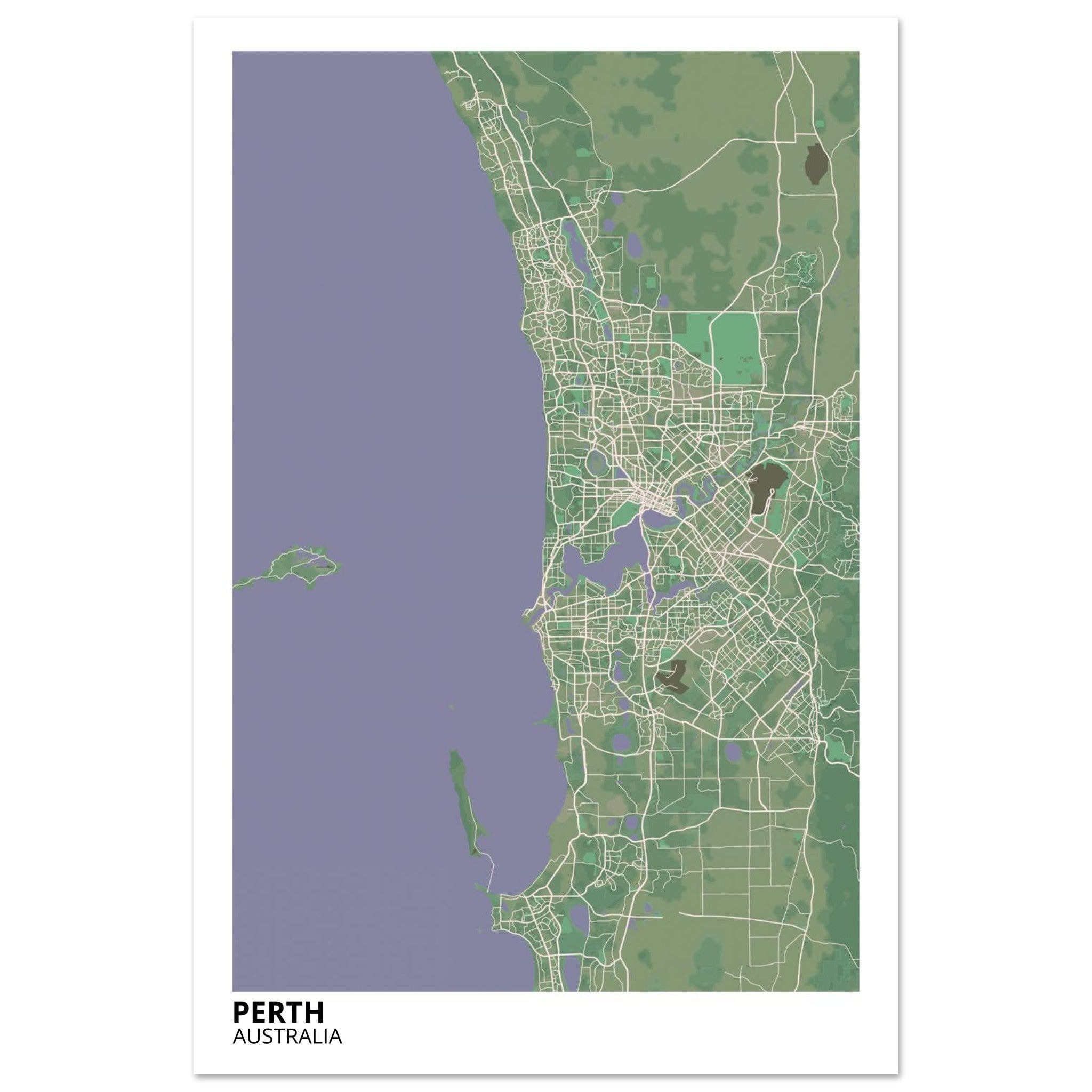 Perth Australia City Map Poster | Custom Map Art Print - Ink And Atlas