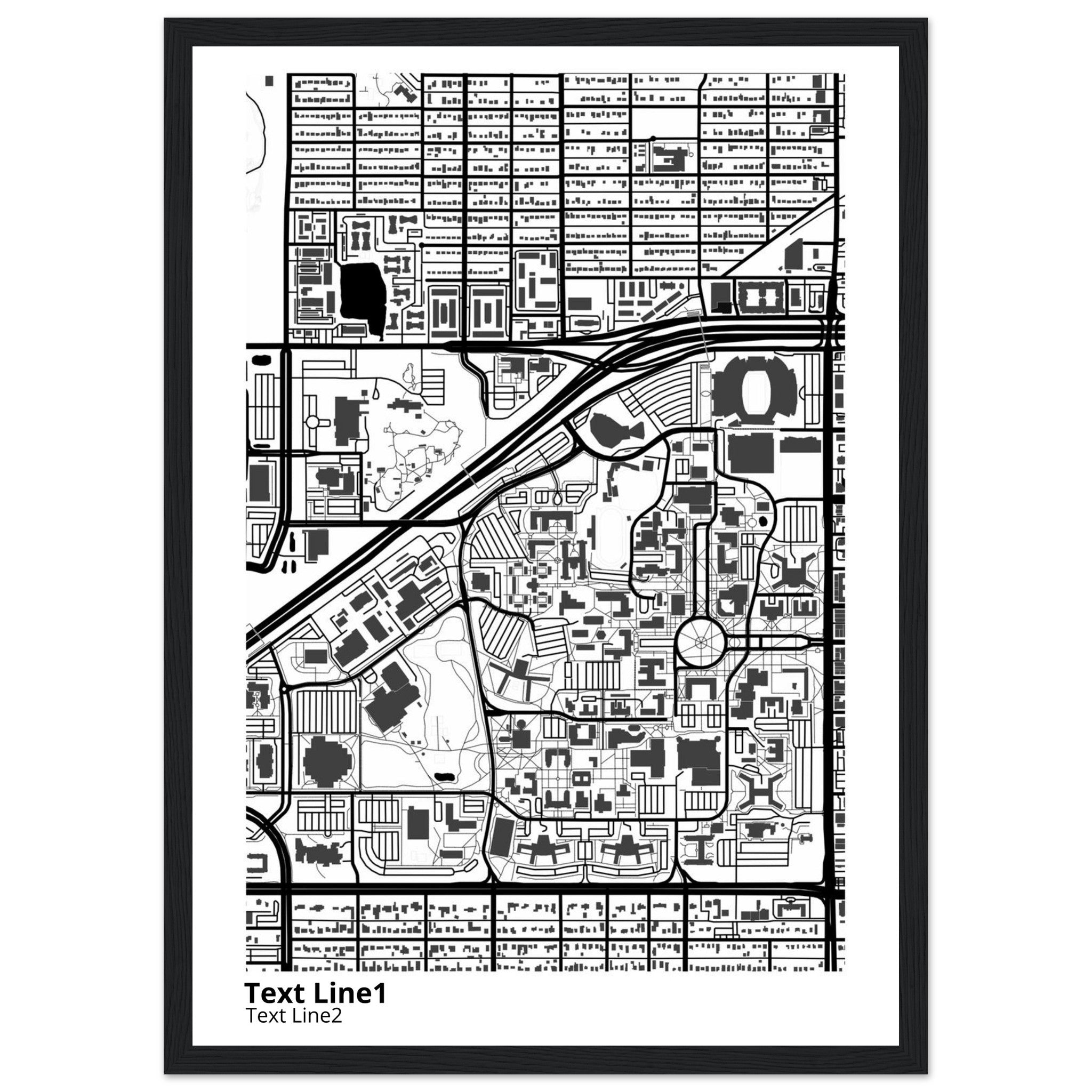 Texas Tech University Campus Map Poster | Graduation Gift - Ink And Atlas