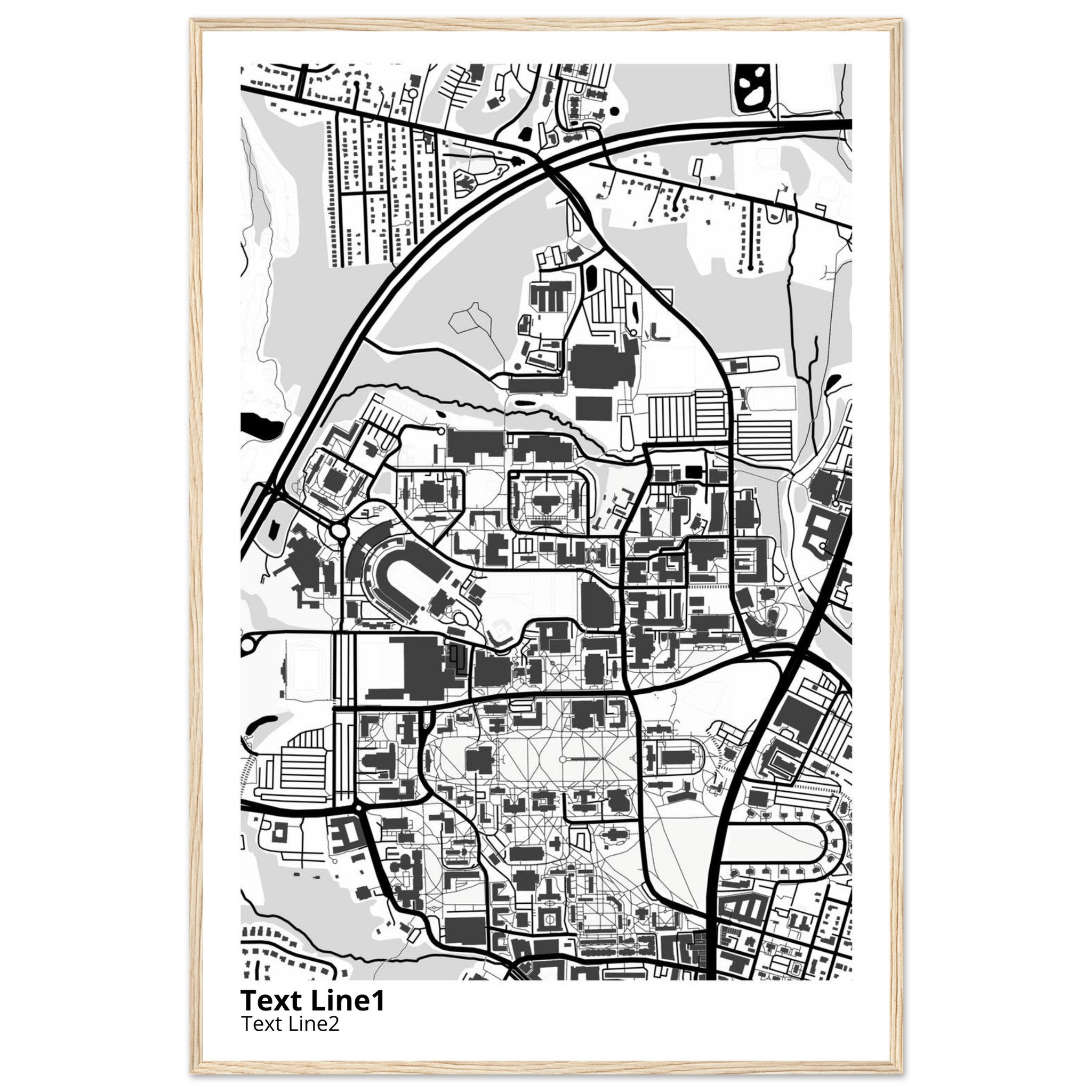 university of maryland college park campus map poster