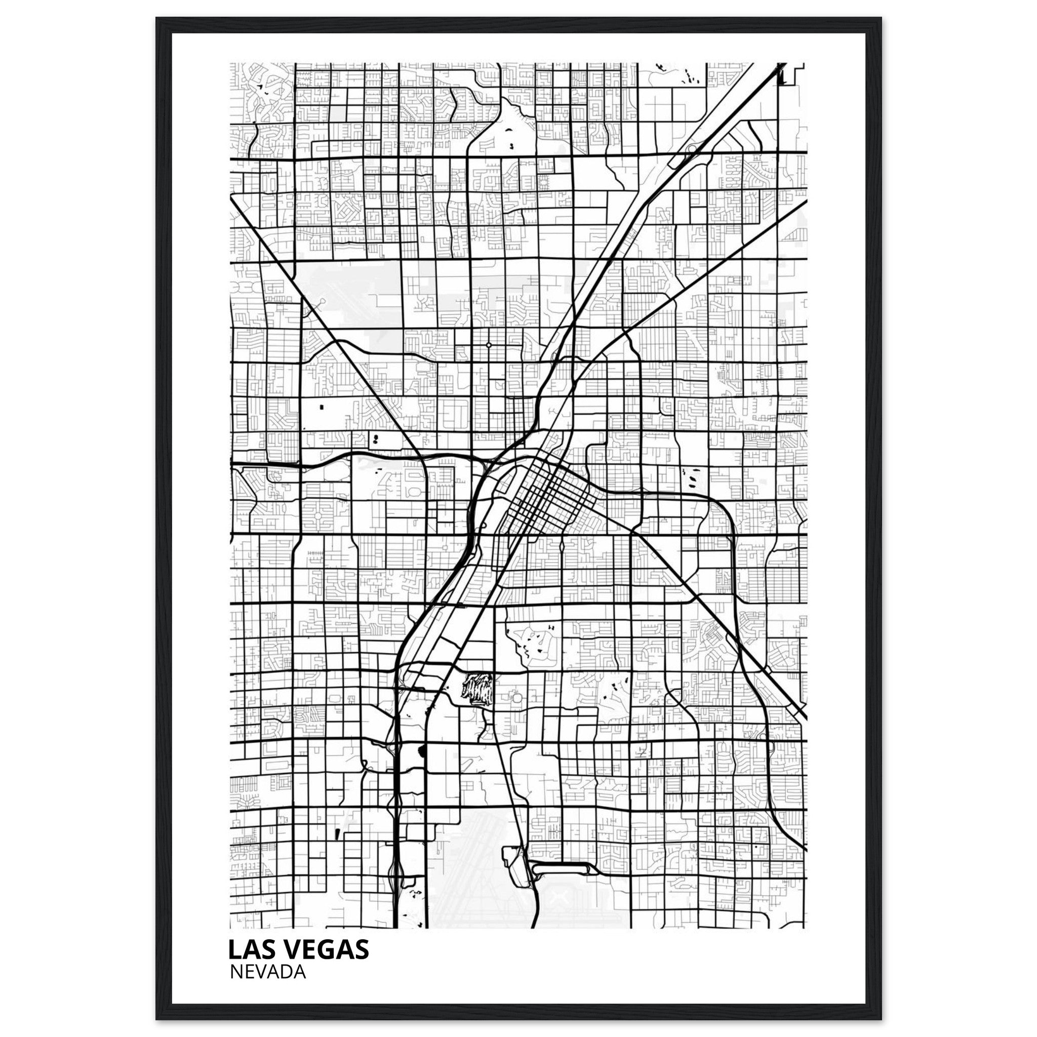 las vegas map poster print