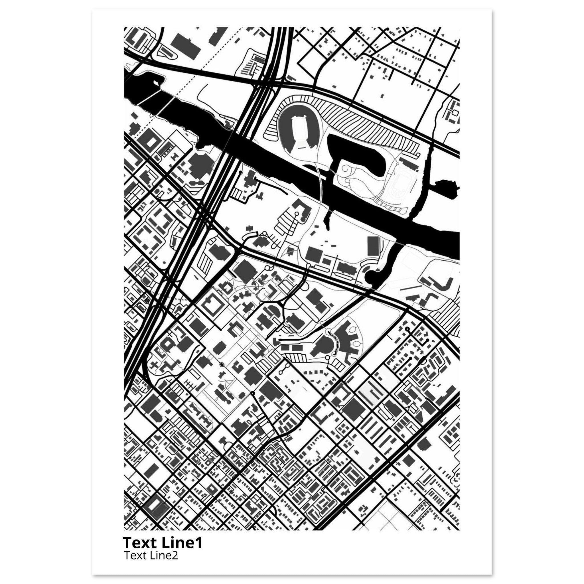 Baylor University Texas Campus Map Poster | Graduation Gift - Ink And Atlas
