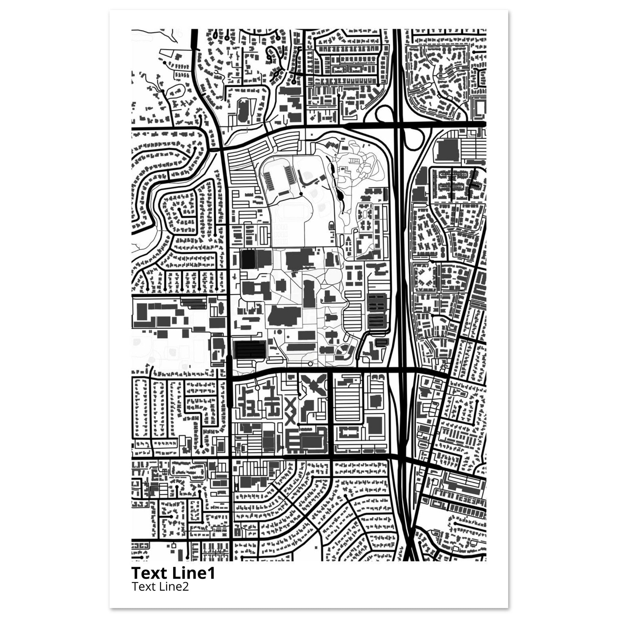california state university fullerton campus map poster
